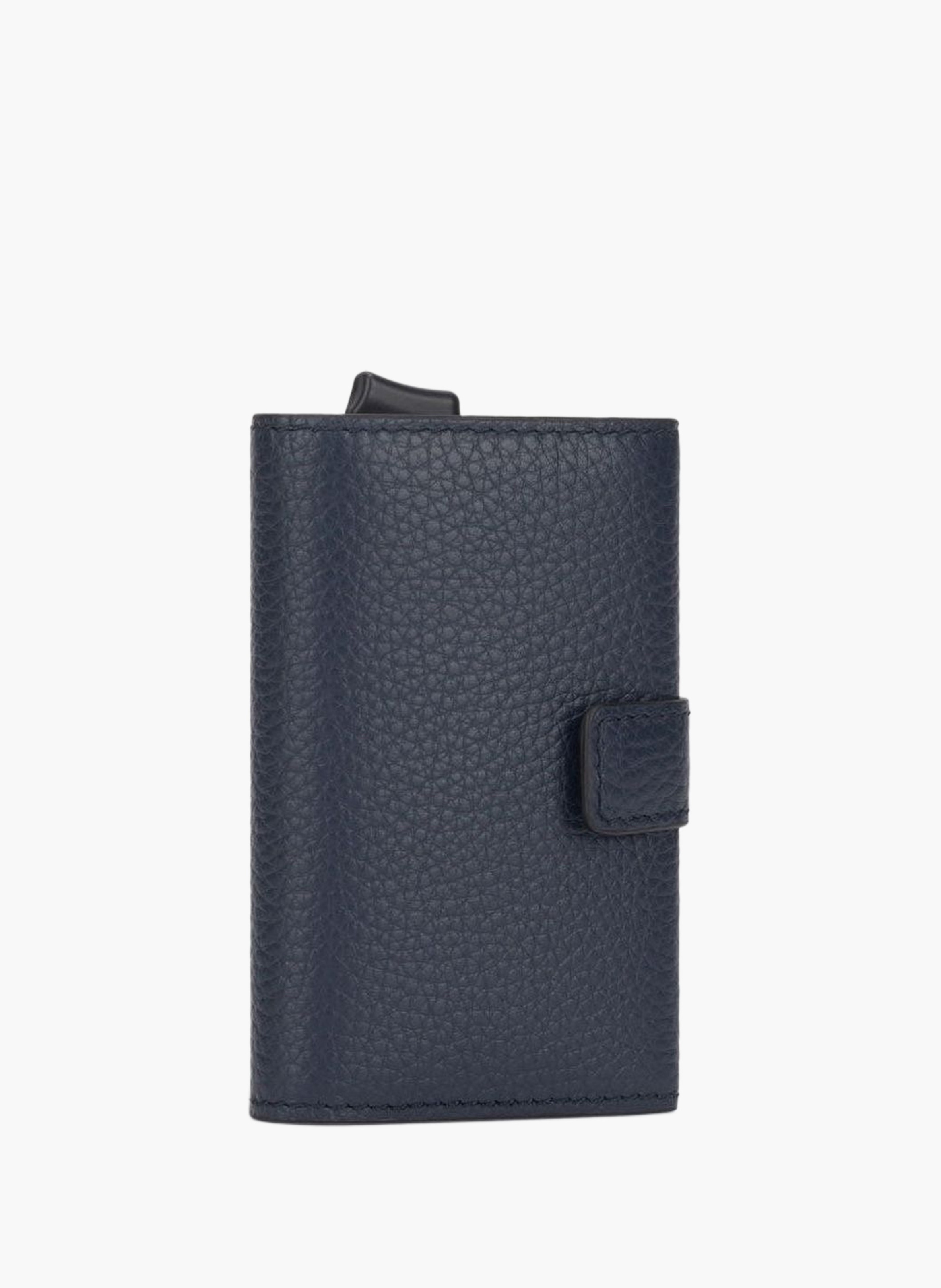 Metal and leather pop-up card holder PIQUADRO Blue