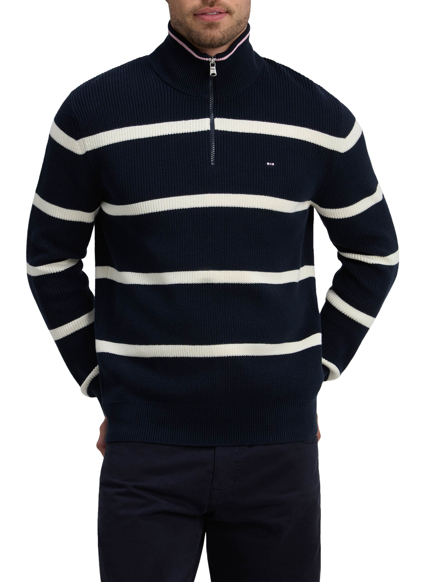 Pull col montant en coton EDEN PARK Blue