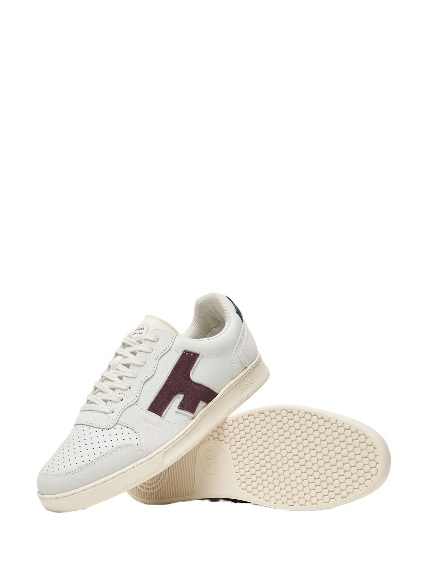 Mixed leather sneakers FAGUO White