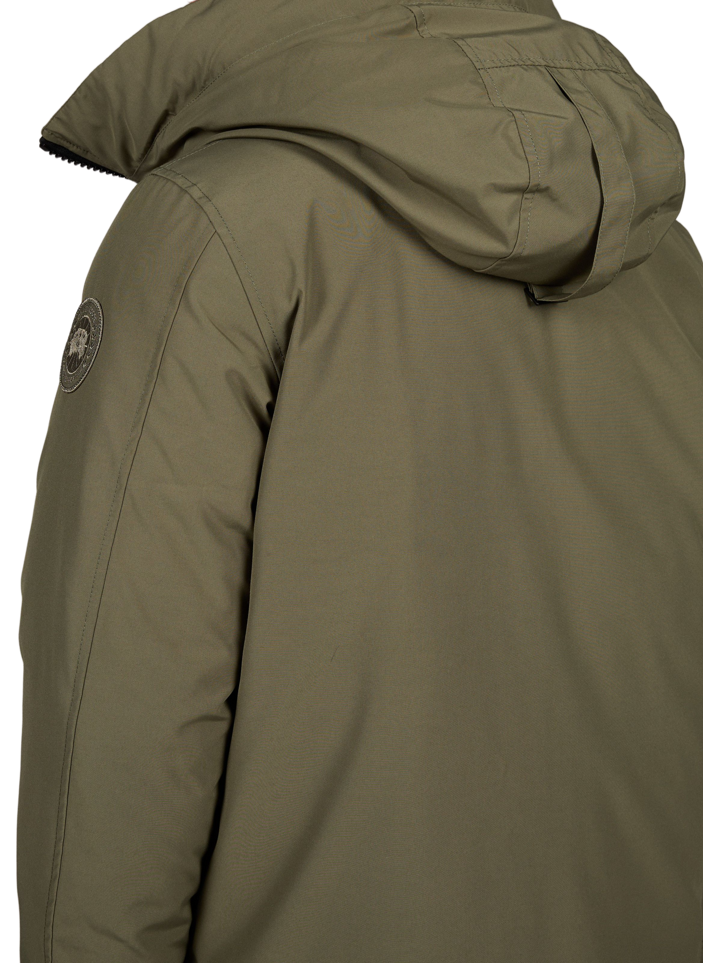 Plain hooded straight parka CANADA GOOSE Khaki
