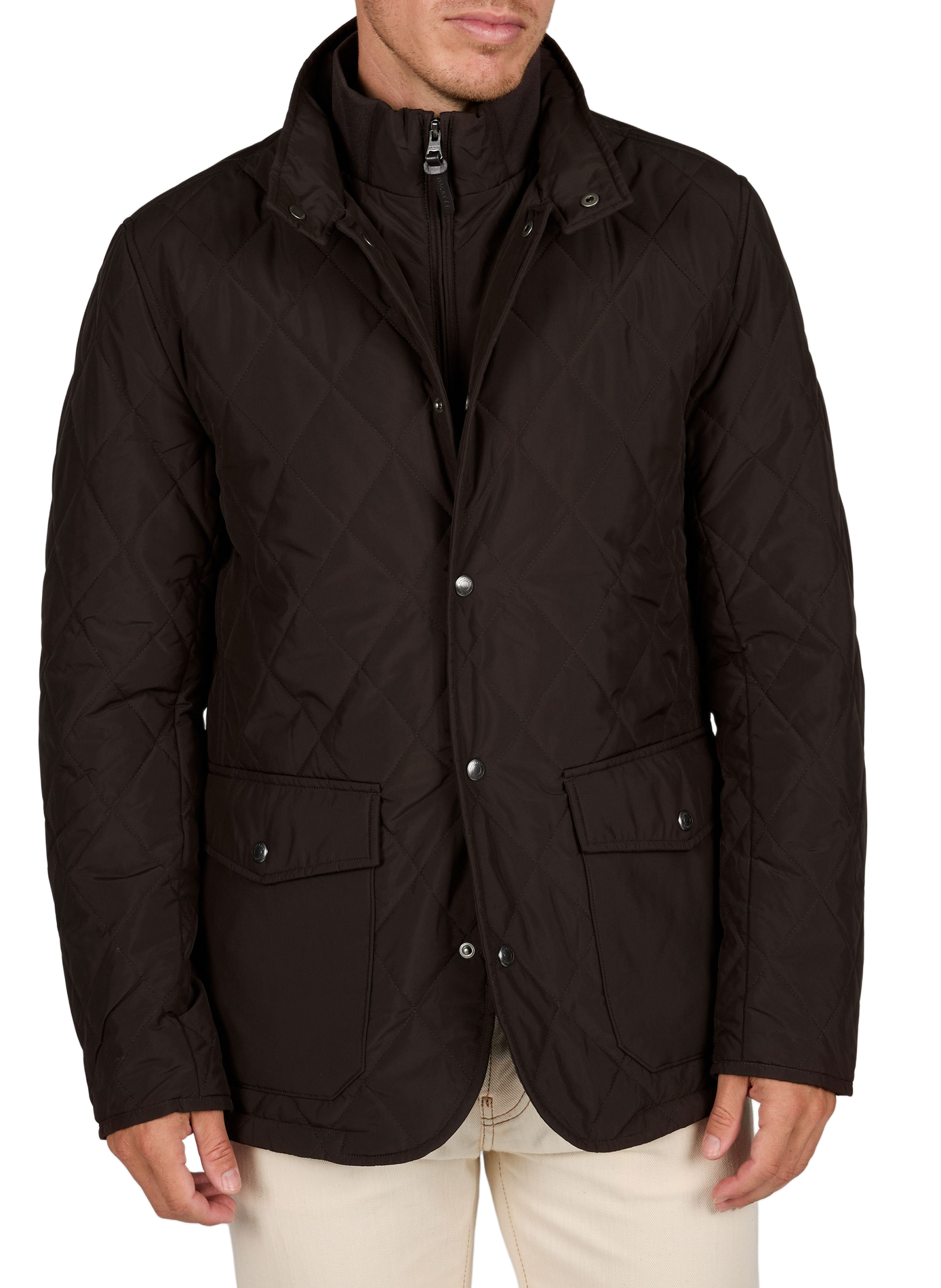 Gepolsterte Stehkragenjacke HACKETT Braun