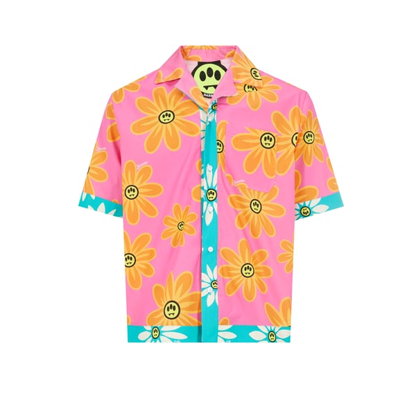 Chemise manches courtes à imprimé en popeline de coton