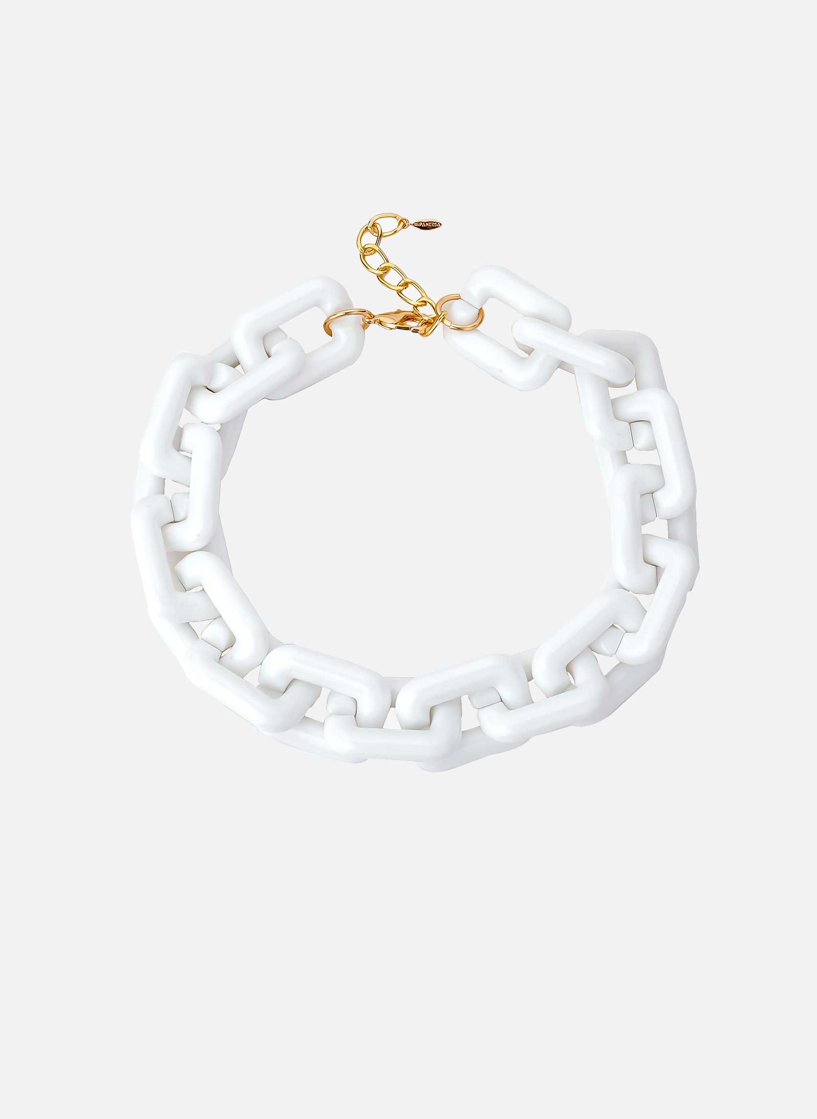 Collier grosse maille léger en aluminium rhymes HIPANEMA Blanc
