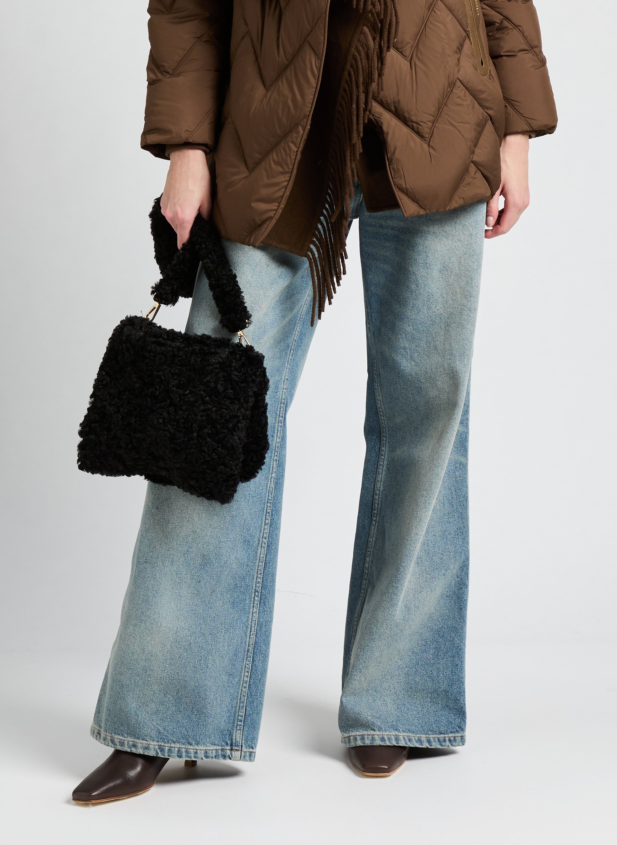 Sac à main texturé  AU PRINTEMPS PARIS Noir