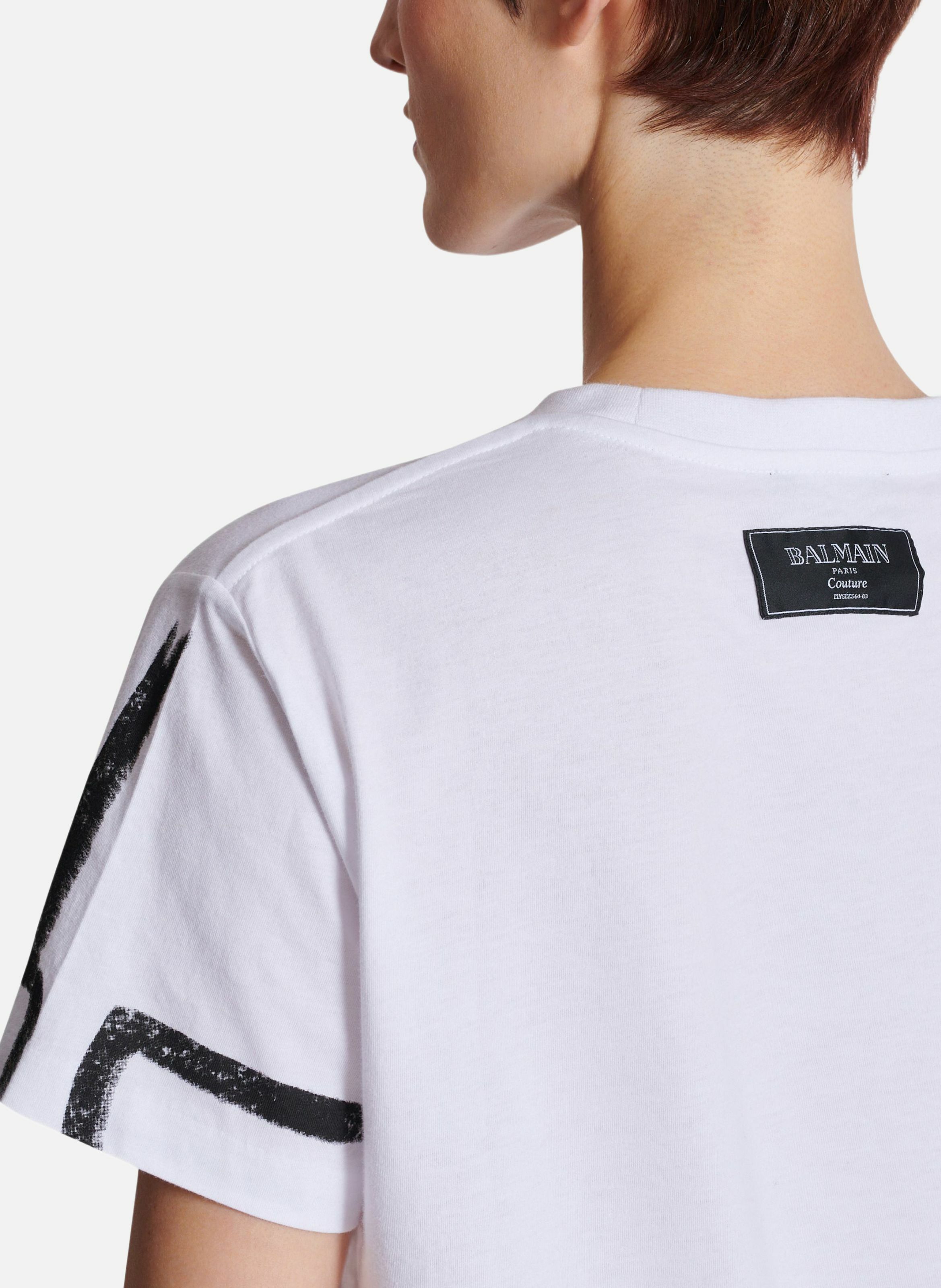 T-shirt à manches courtes imprimé « je t'aime » BALMAIN Blanc