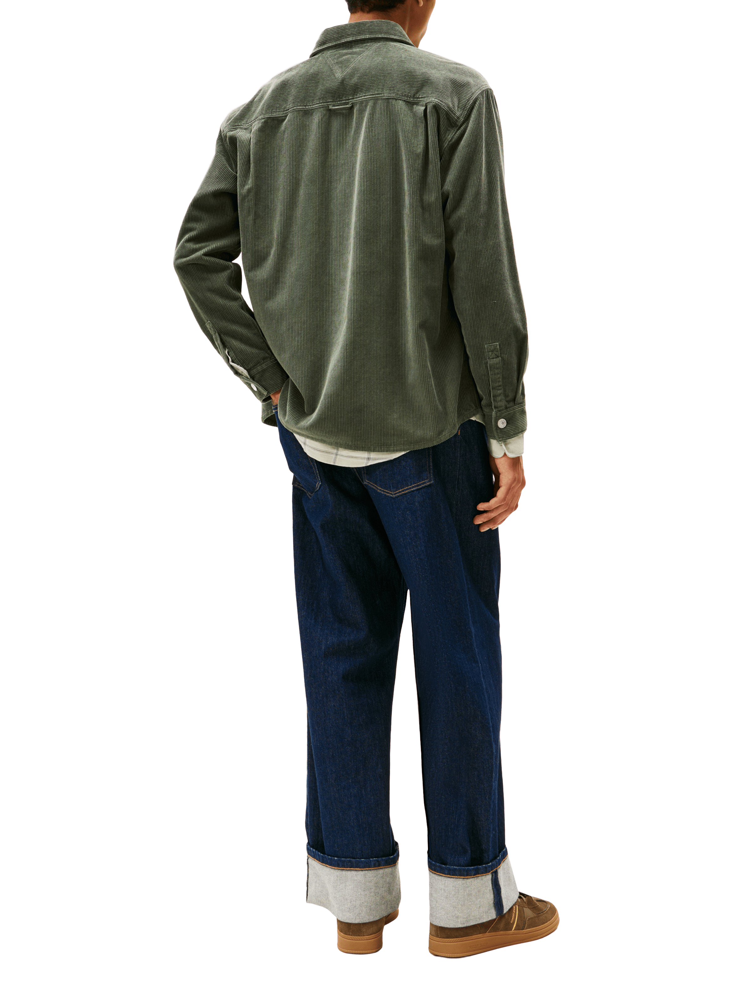 Cotton corduroy shirt TOMMY HILFIGER Green