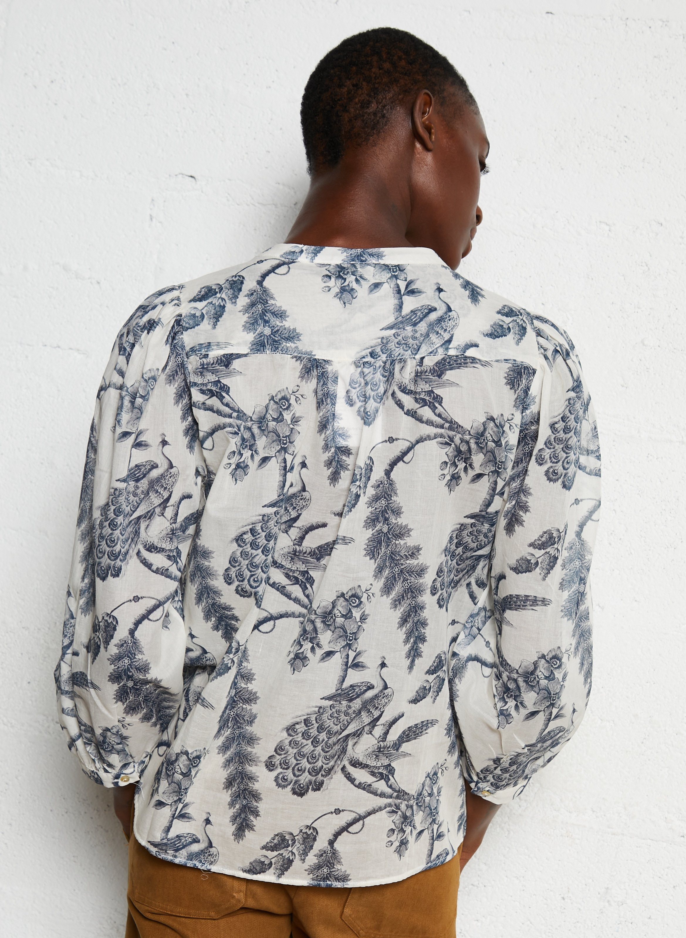 Chemise col classique en coton saphir MAISON 123 Bleu