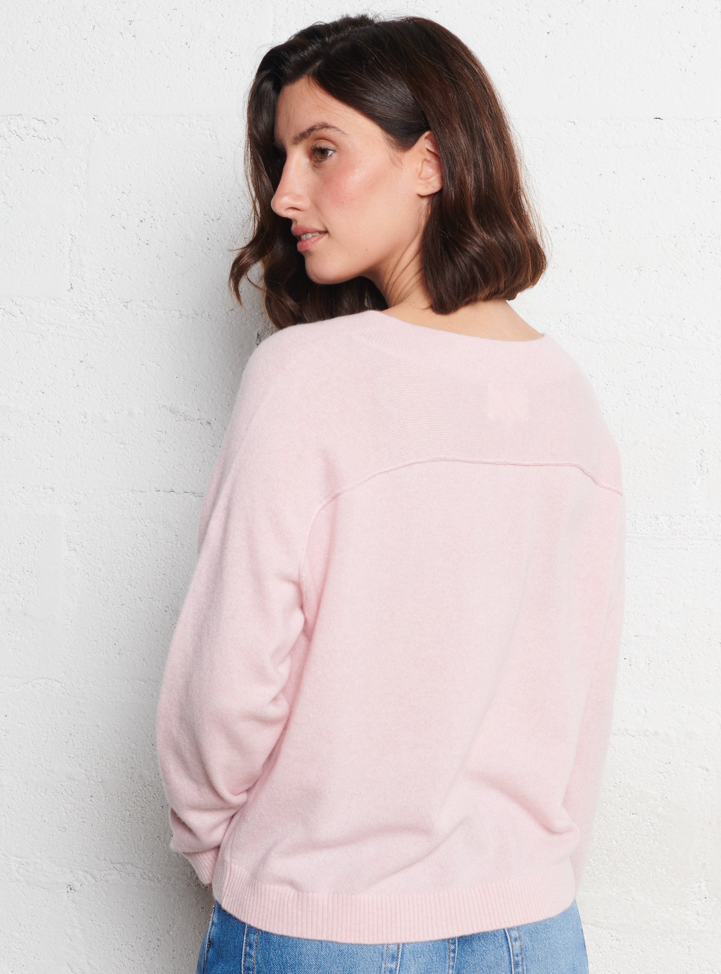 Pull oversize en cachemire bary MAISON 123 Rose