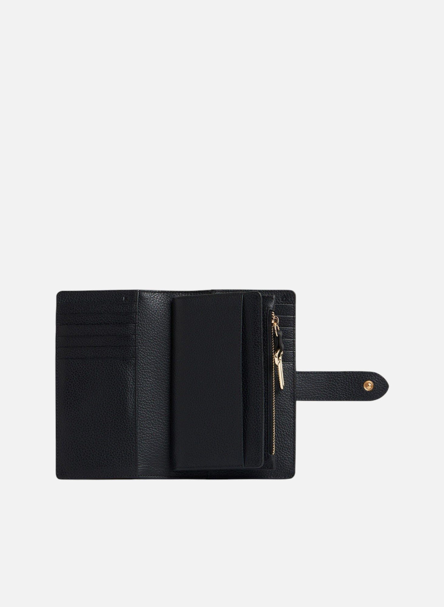 Portefeuille poche monnaie juliette en cuir grainé Noir