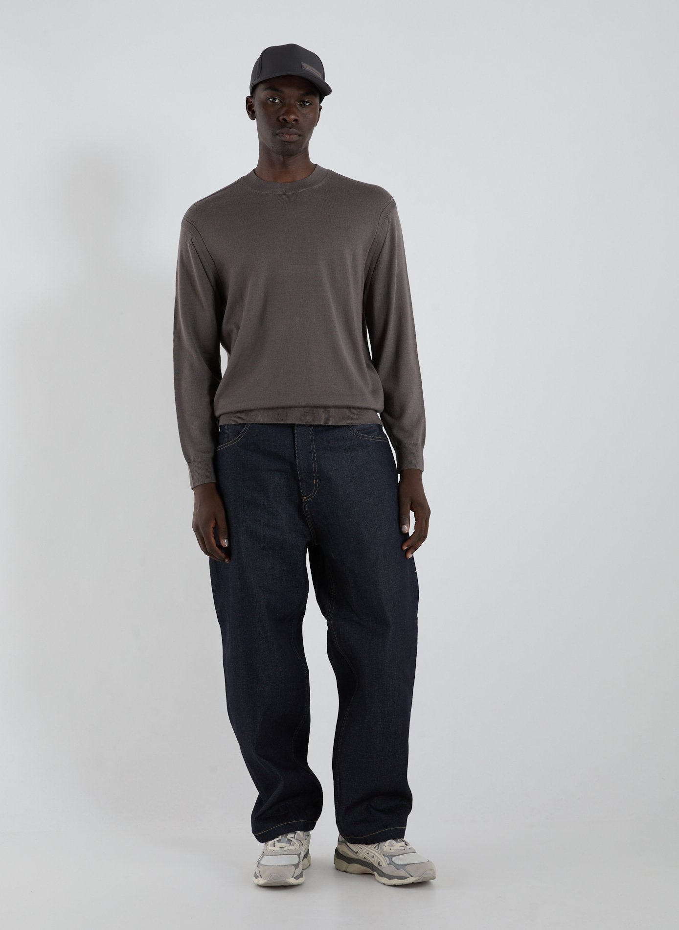 Wool-blend round-neck jumper ARMANI EXCHANGE Brown