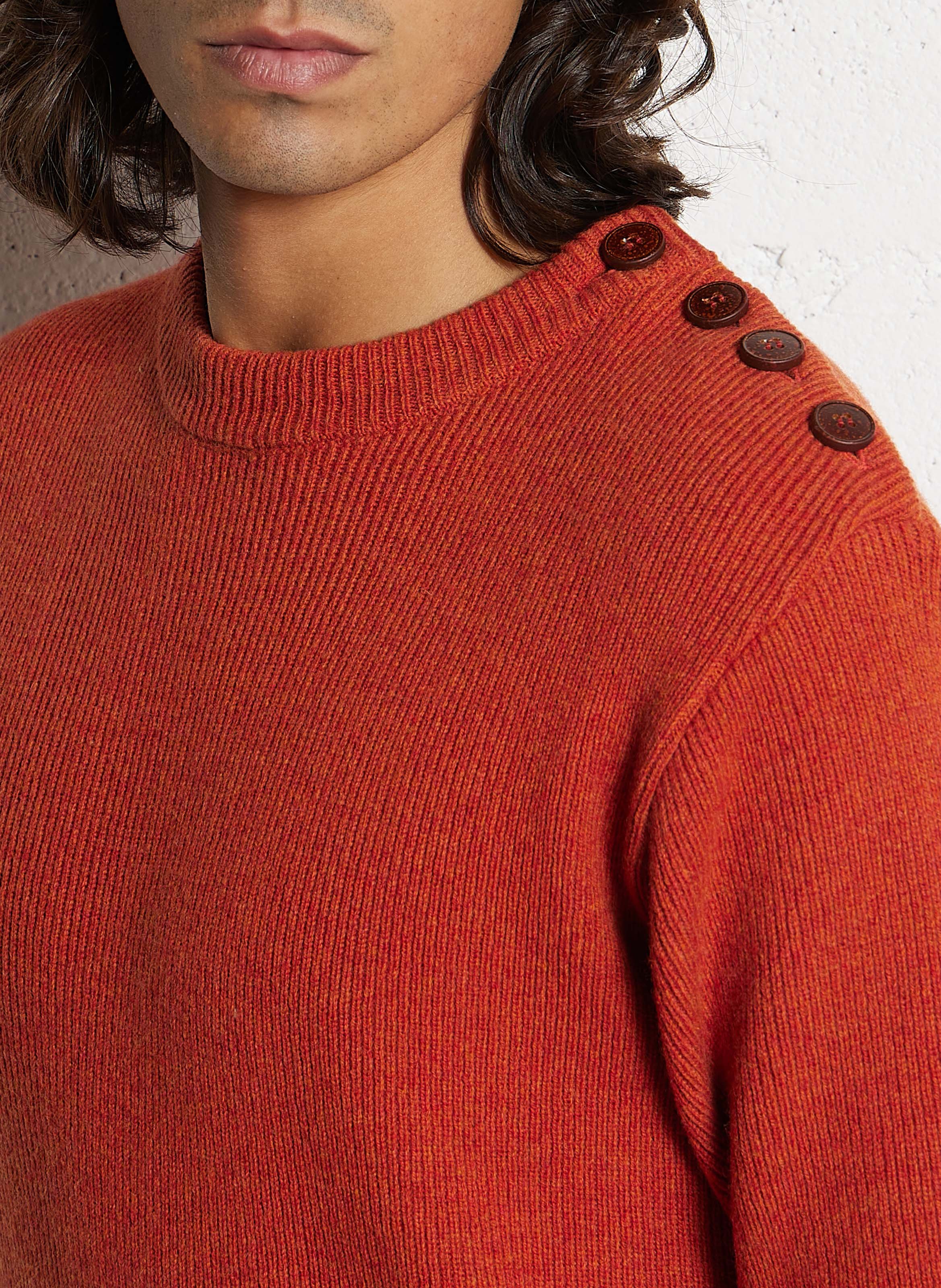 Pull col rond en laine d'agneau ARMOR-LUX Rouge