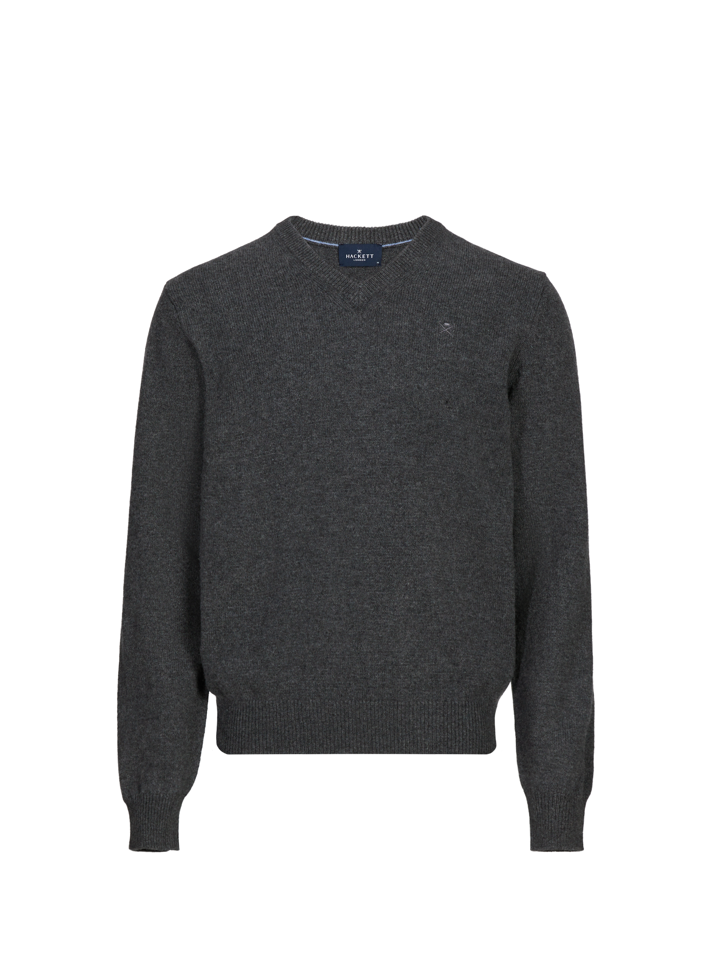 Straight V-neck wool jumper HACKETT Grey