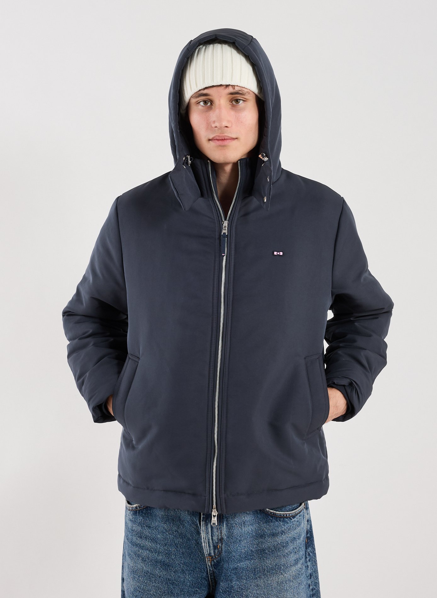 EDEN PARK Blouson droit à capuche  Bleu