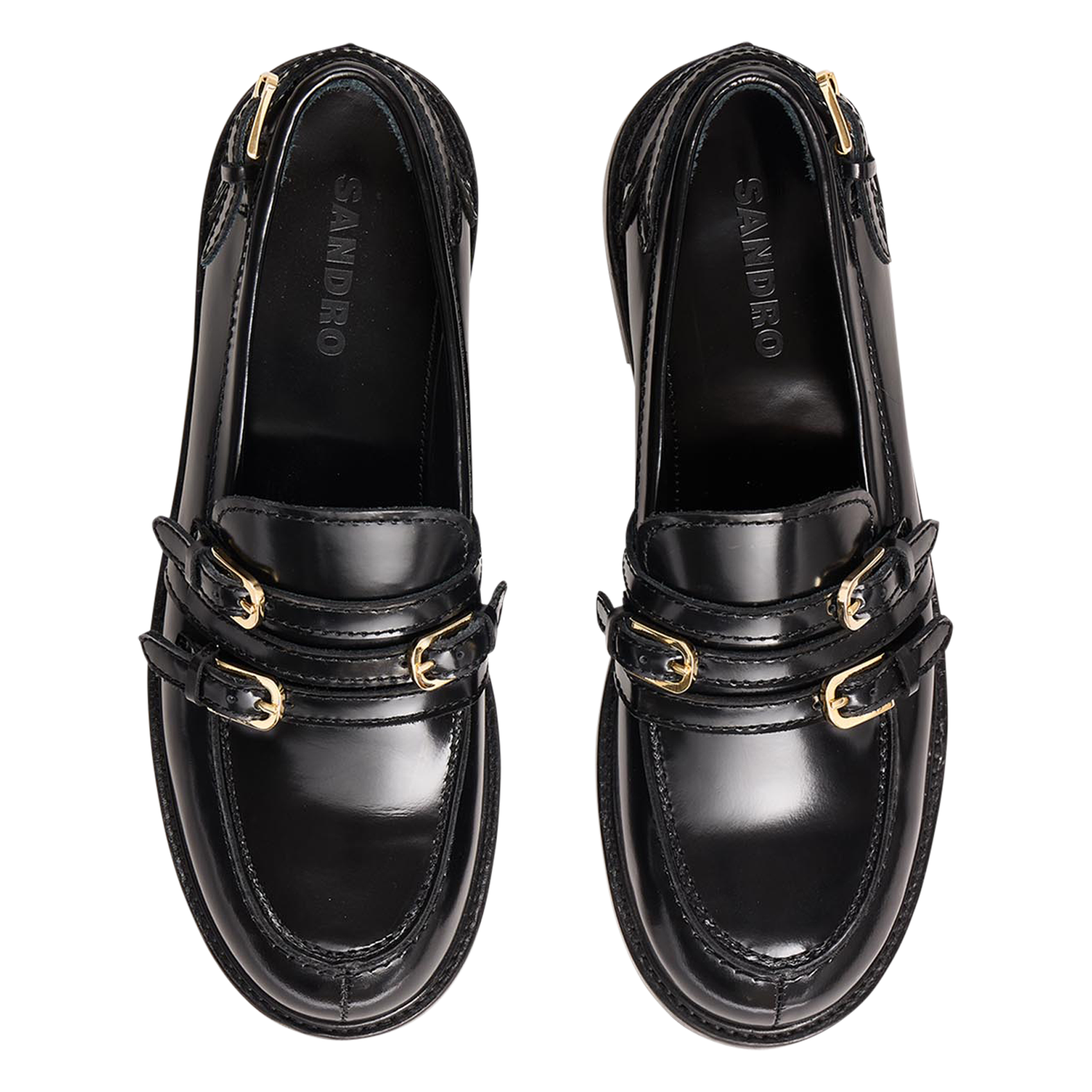 Mocassins en cuir SANDRO Noir