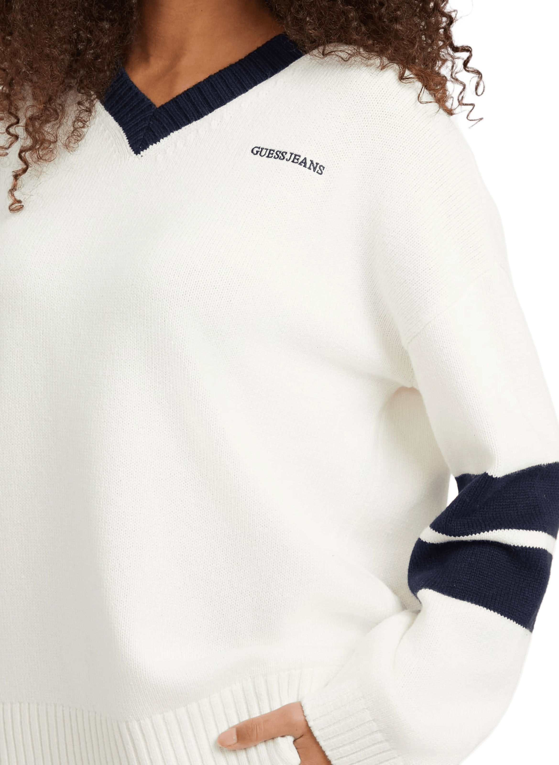 Pull droit en coton mélangé GUESS Beige