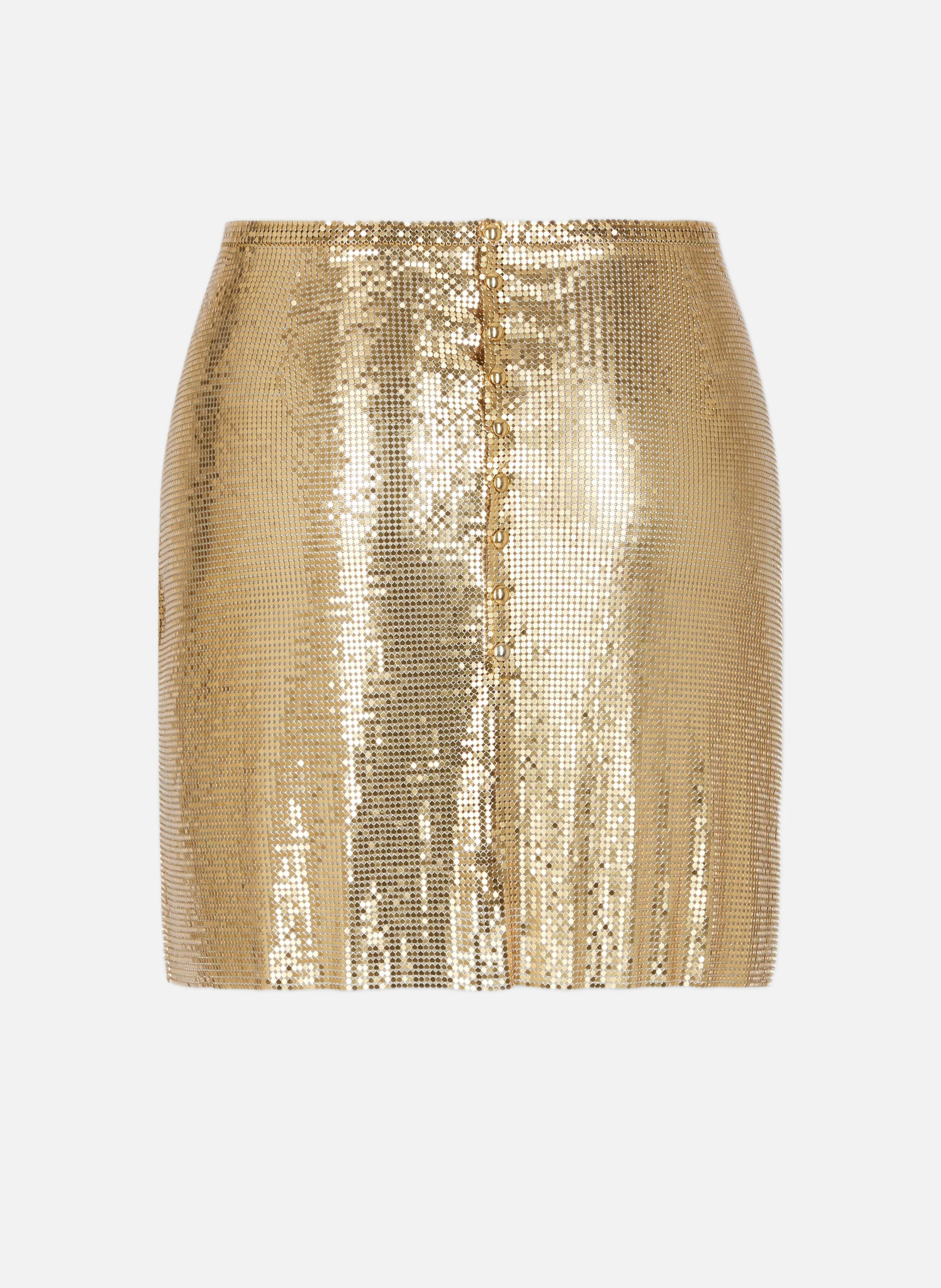 Mini-jupe en mesh RABANNE Doré