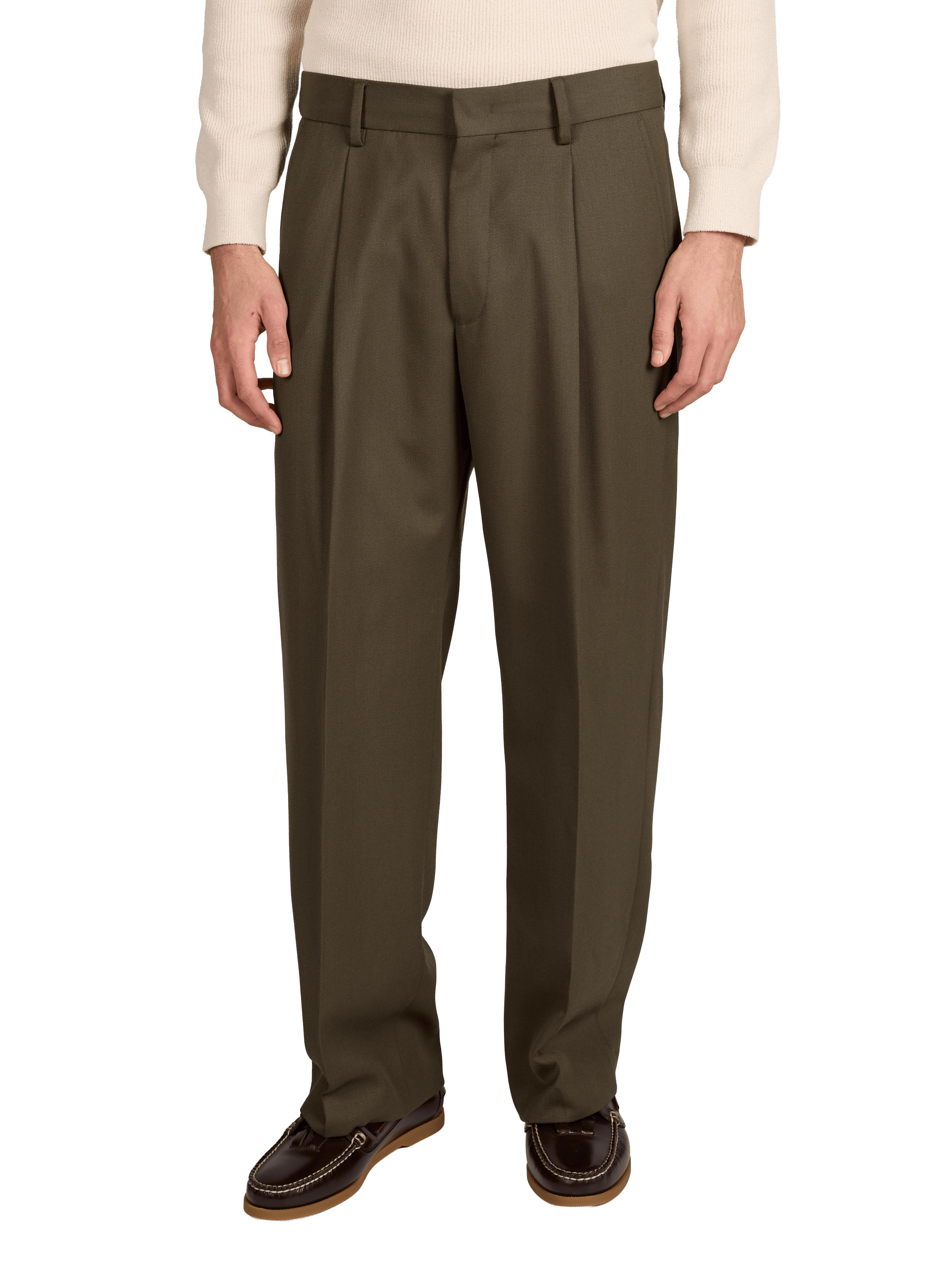Straight wool-blend trousers  NN.07 Brown