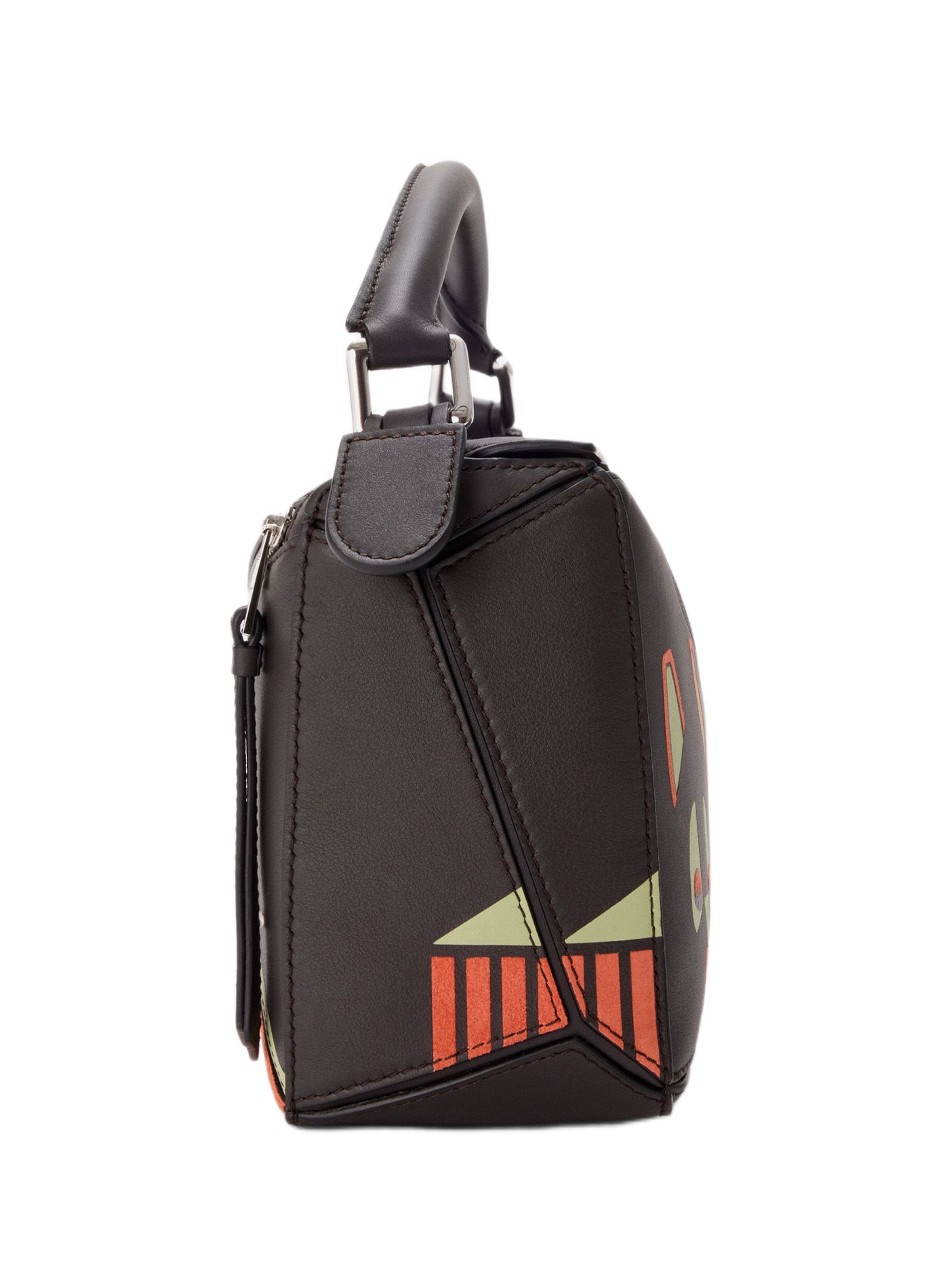 LOEWE x Louis Wain - Small Futurist Cat Puzzle Bag in classic calf leather Brown