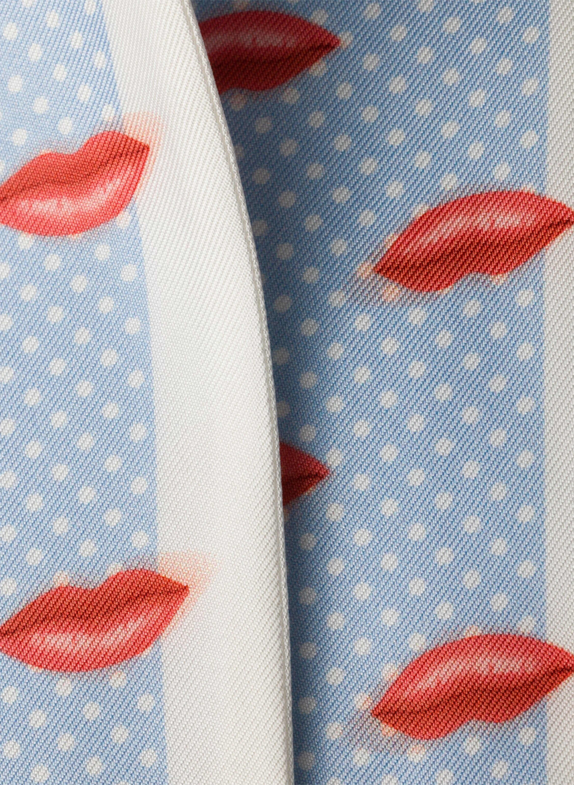 Foulard fin en sergé de soie imprimé PRADA Bleu