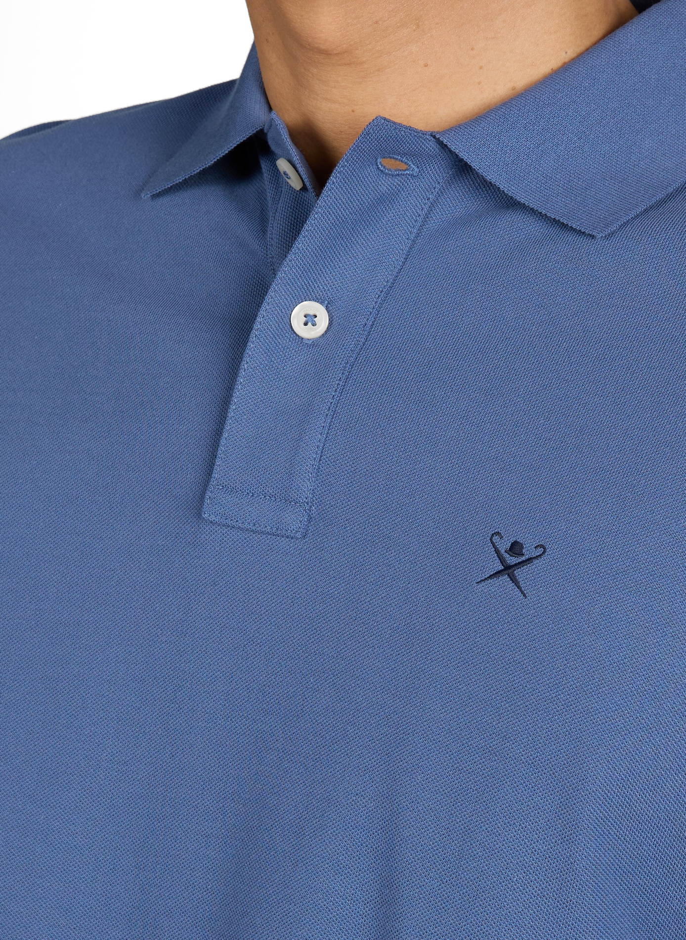Long-sleeve cotton Polo shirt HACKETT Blue