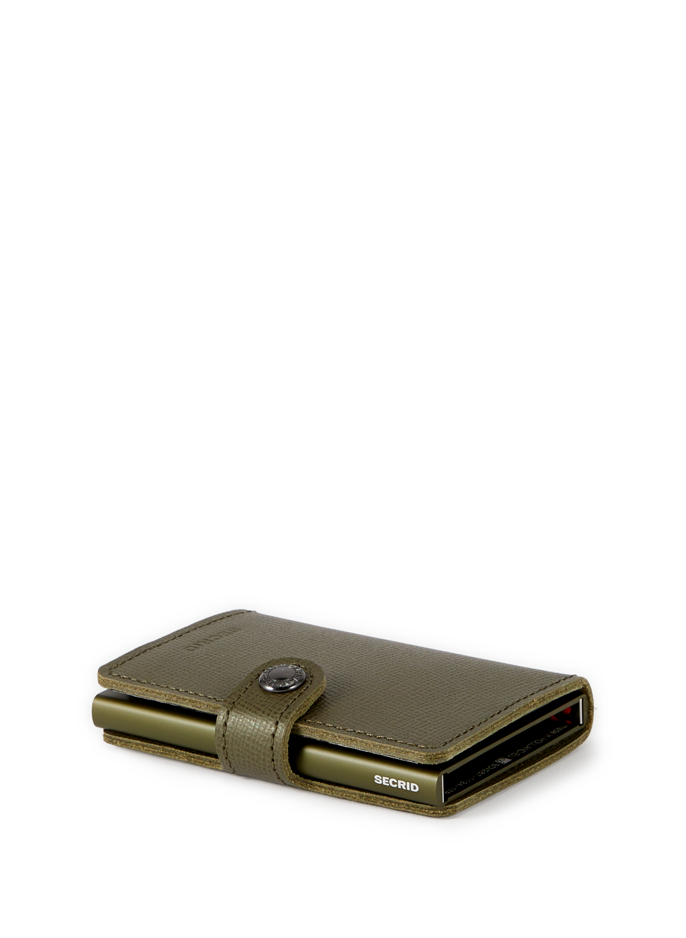 Mini mixed grain leather card holder SECRID Khaki