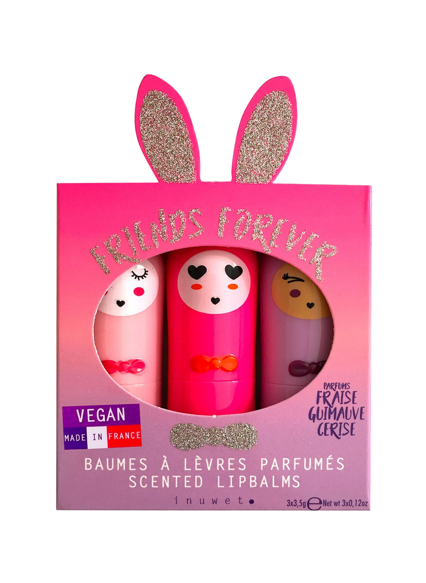 Coffret trio friends forever - 3 baumes à lèvres INUWET No color