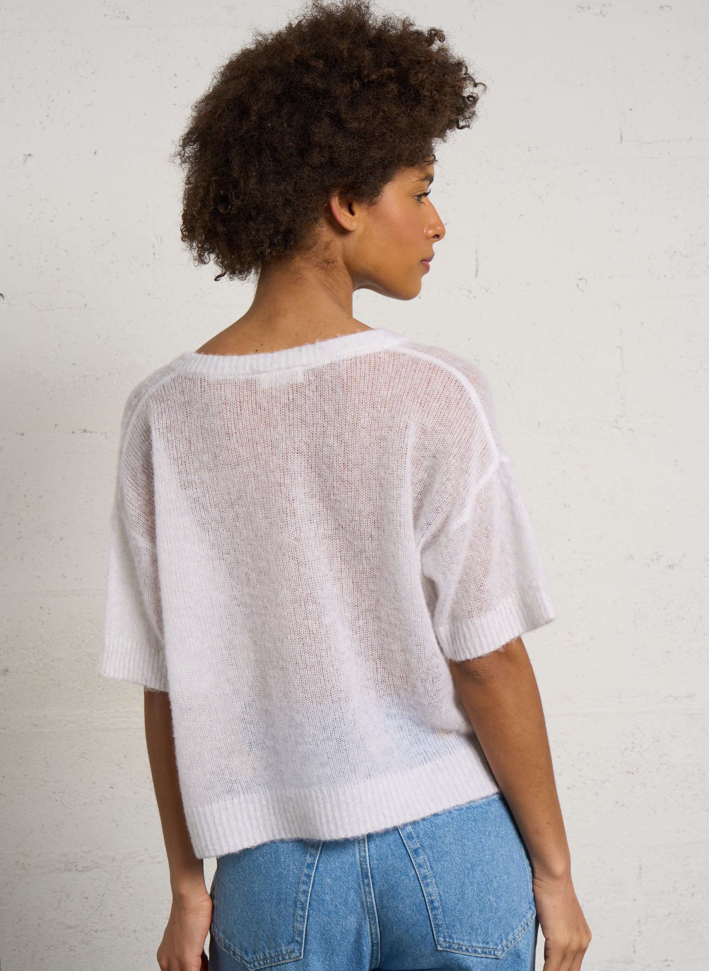 Pull droit col v bodyrow AMERICAN VINTAGE Gris