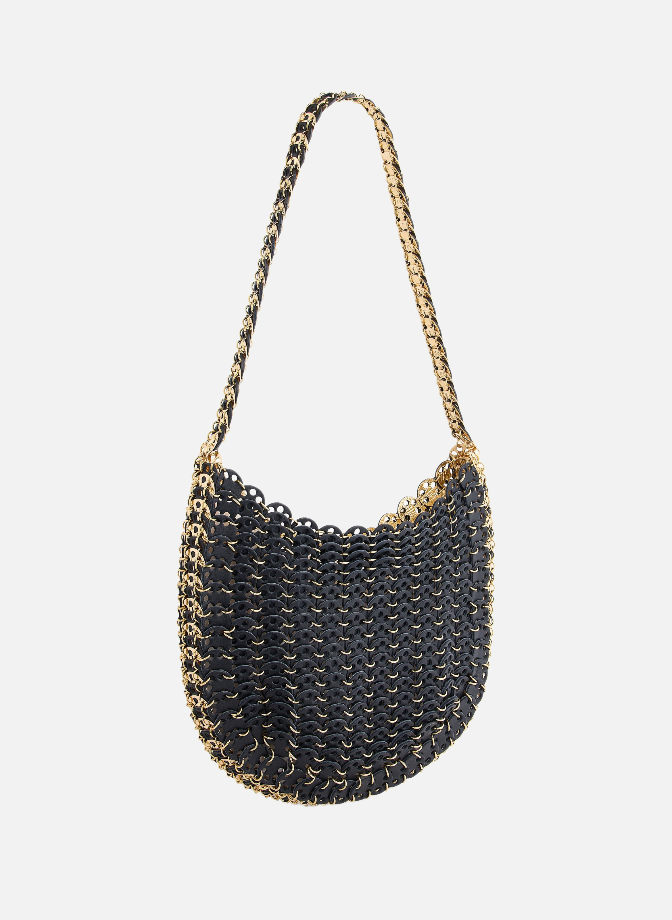 Sac moon hobo flip en cuir réversible RABANNE Noir