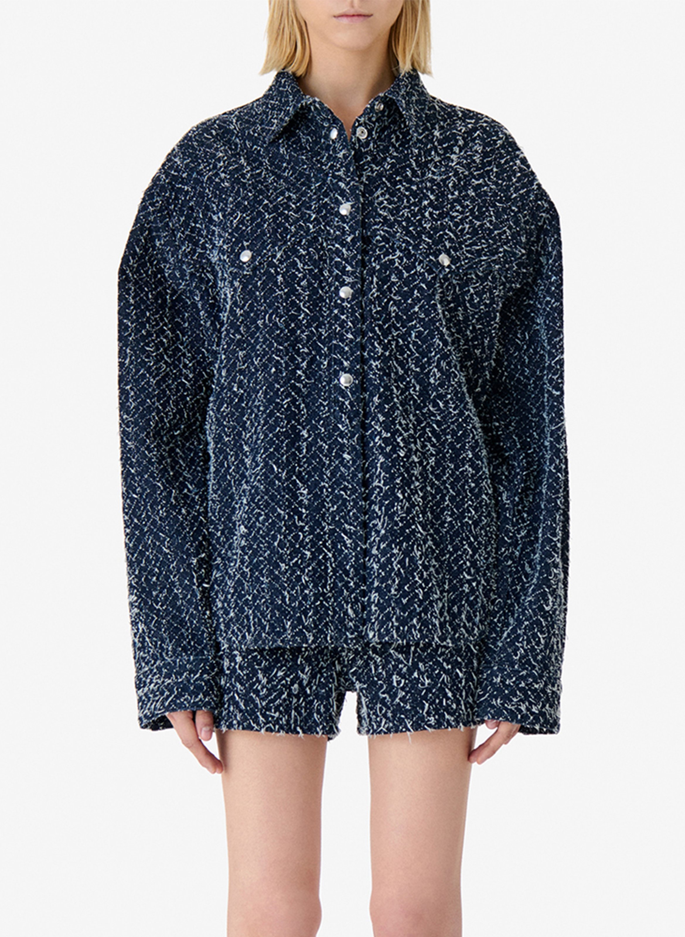 Surchemise oversize col classique en coton IRO Bleu