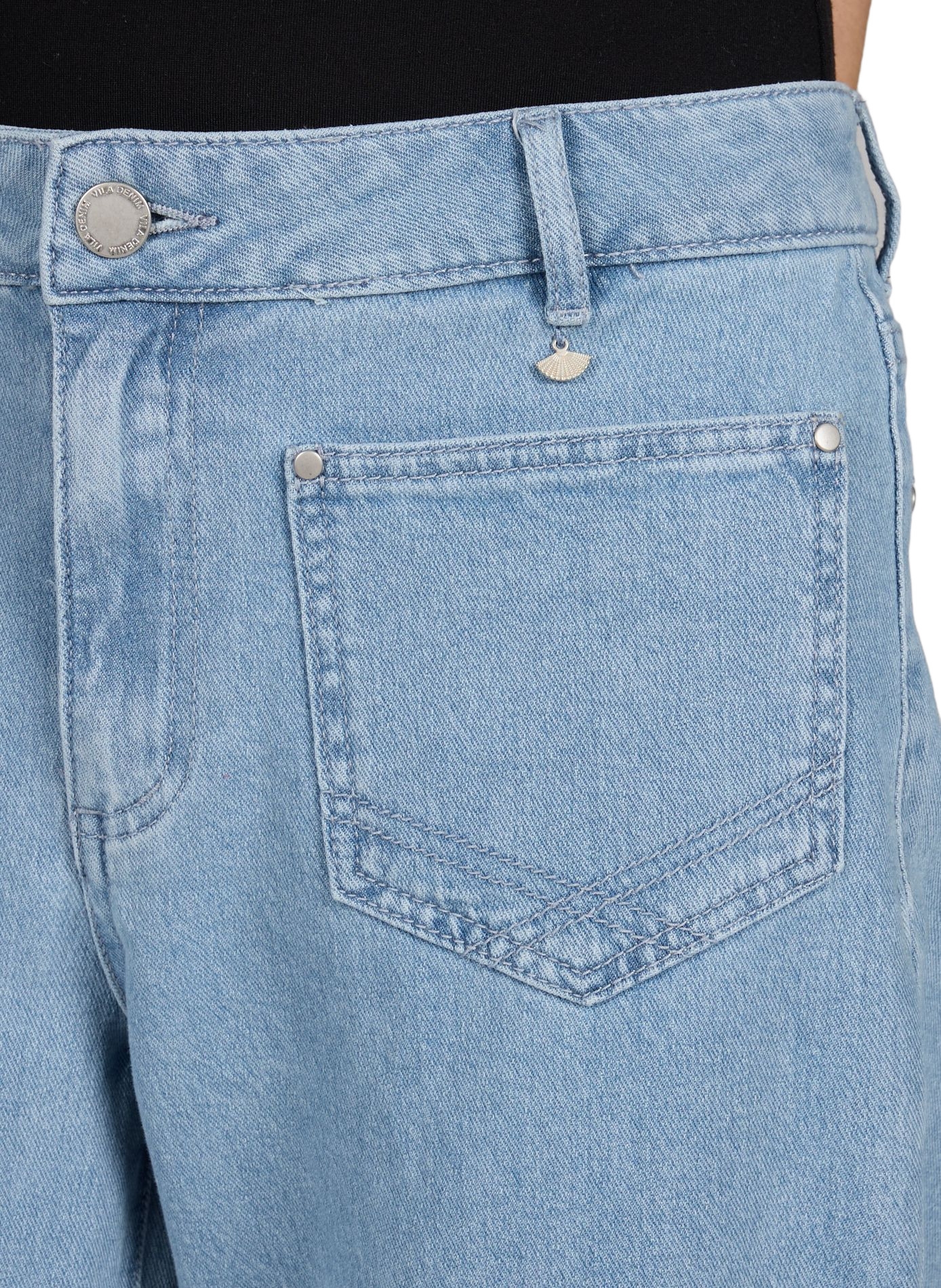 Jean droit taille basse en coton mélangé VILA Bleu