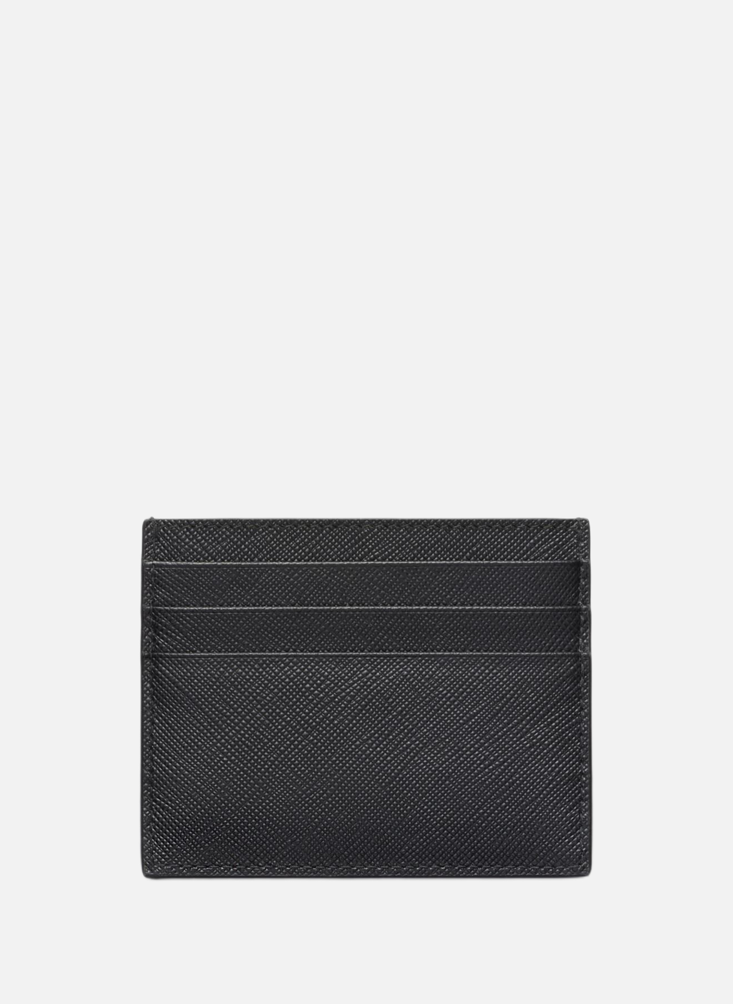 Porte-cartes en cuir saffiano PRADA Noir