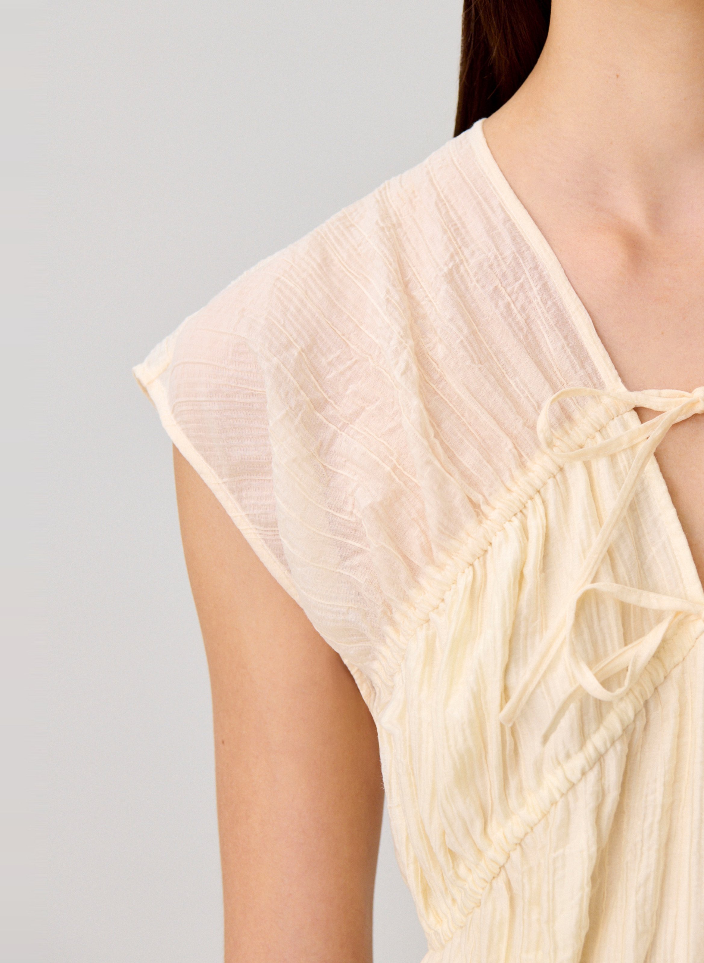 Top sans manches à fronces CLAUDIE PIERLOT Blanc