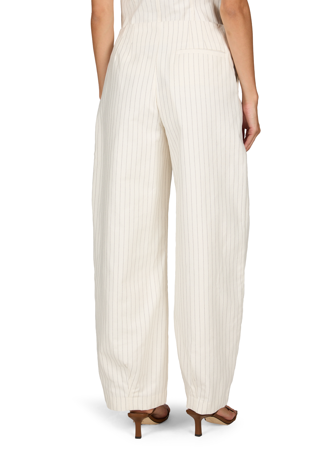 Jean barrel rayé en coton  TOPSHOP Blanc