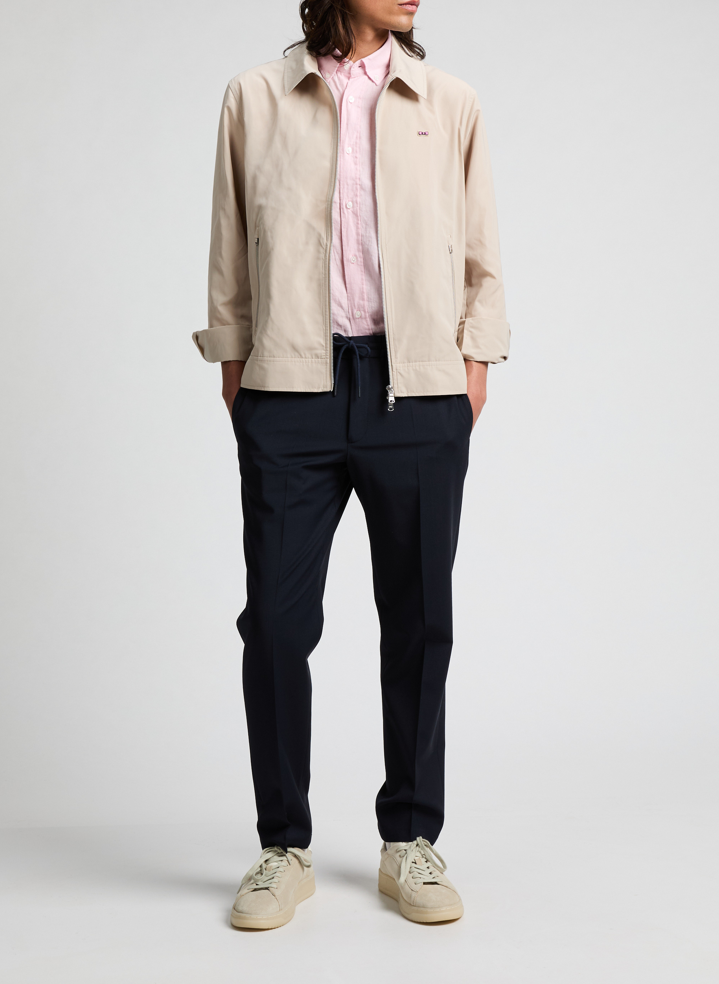 Straight wool-blend trousers  EDEN PARK Blue