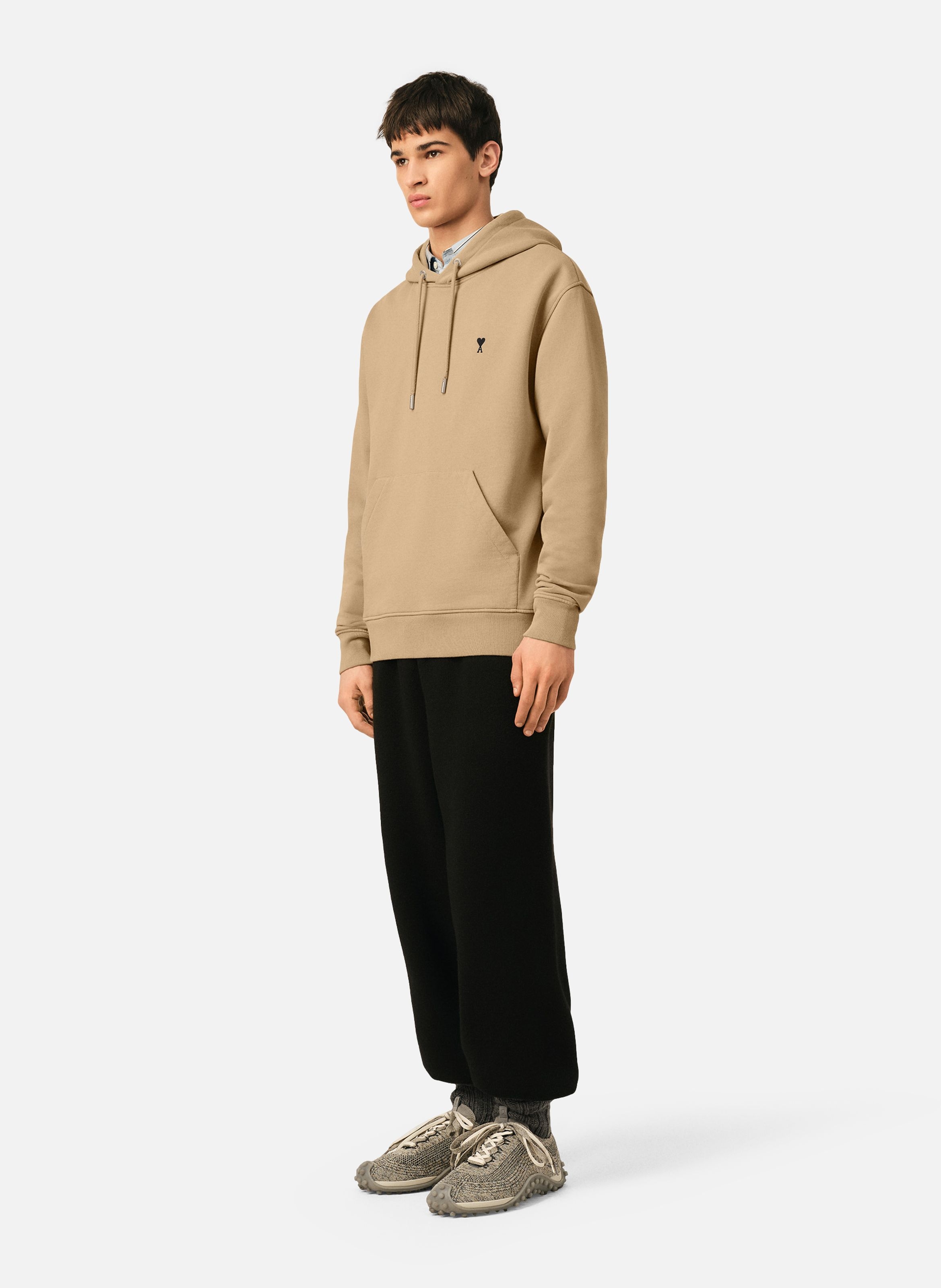 Hoodie en coton ami de coeur AMI PARIS Beige