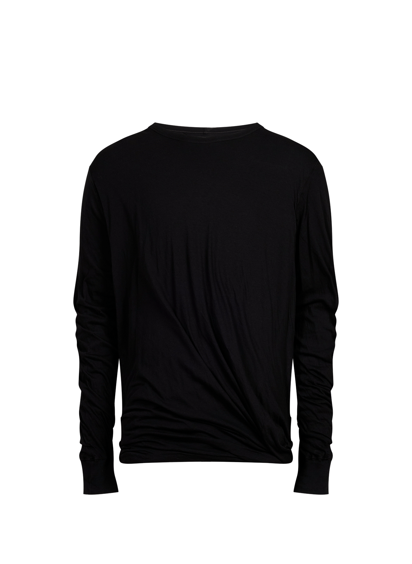 Korte jurk met ronde hals van katoen RICK OWENS Zwart