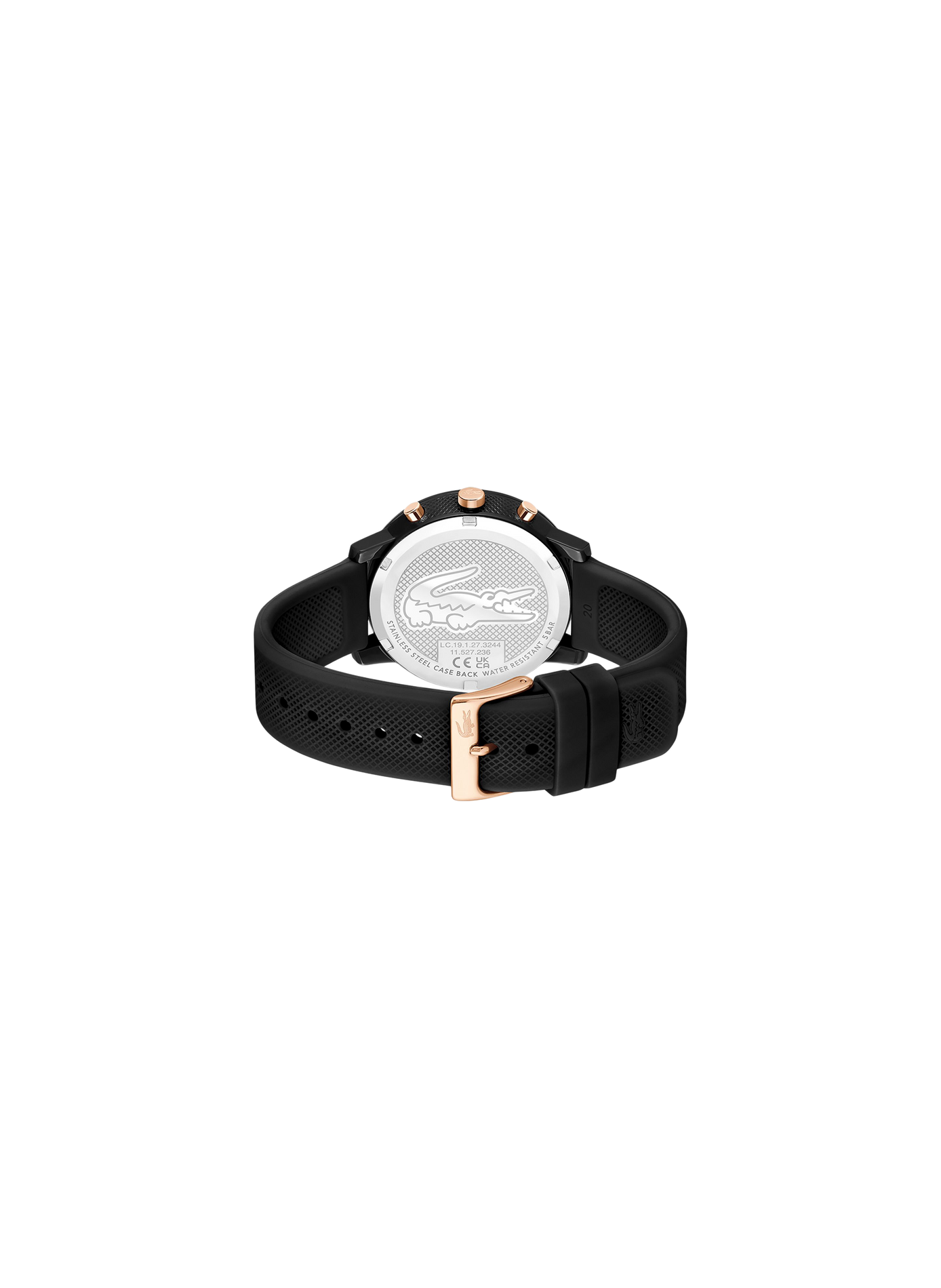 Lacoste 12.12 kwarts horloge in siliconen. LACOSTE Zwart