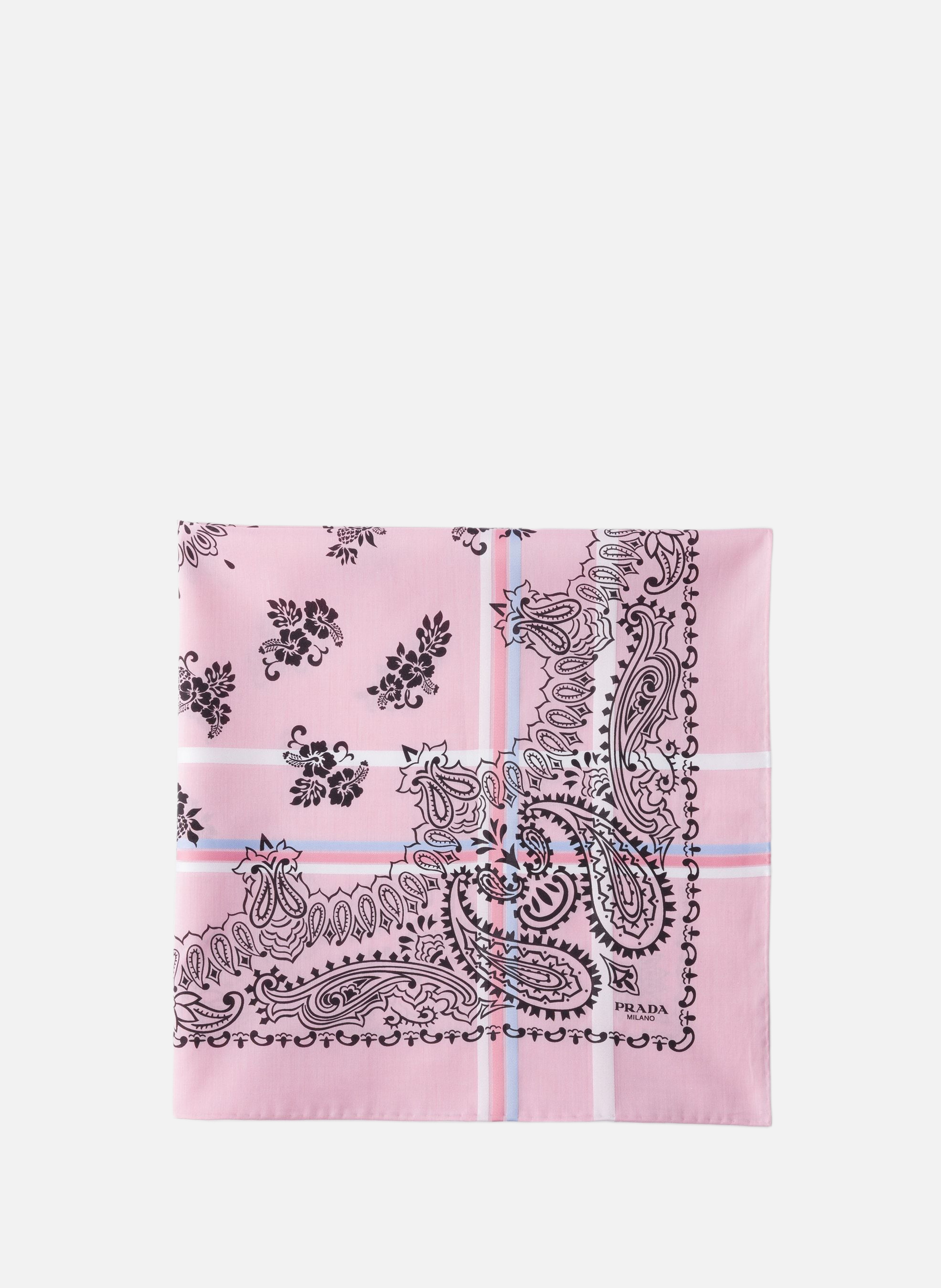 Foulard en coton imprimé 65 PRADA Rose