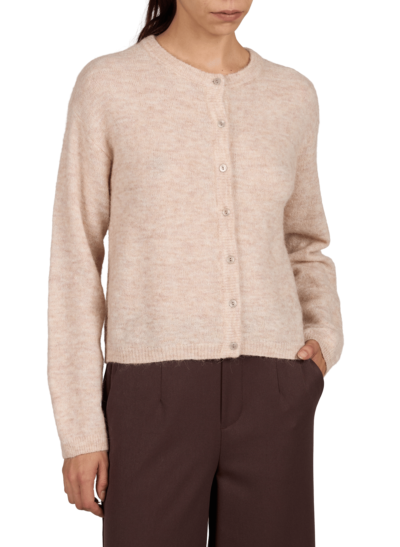 Cardigan aus Wollmischung OBJECT Beige
