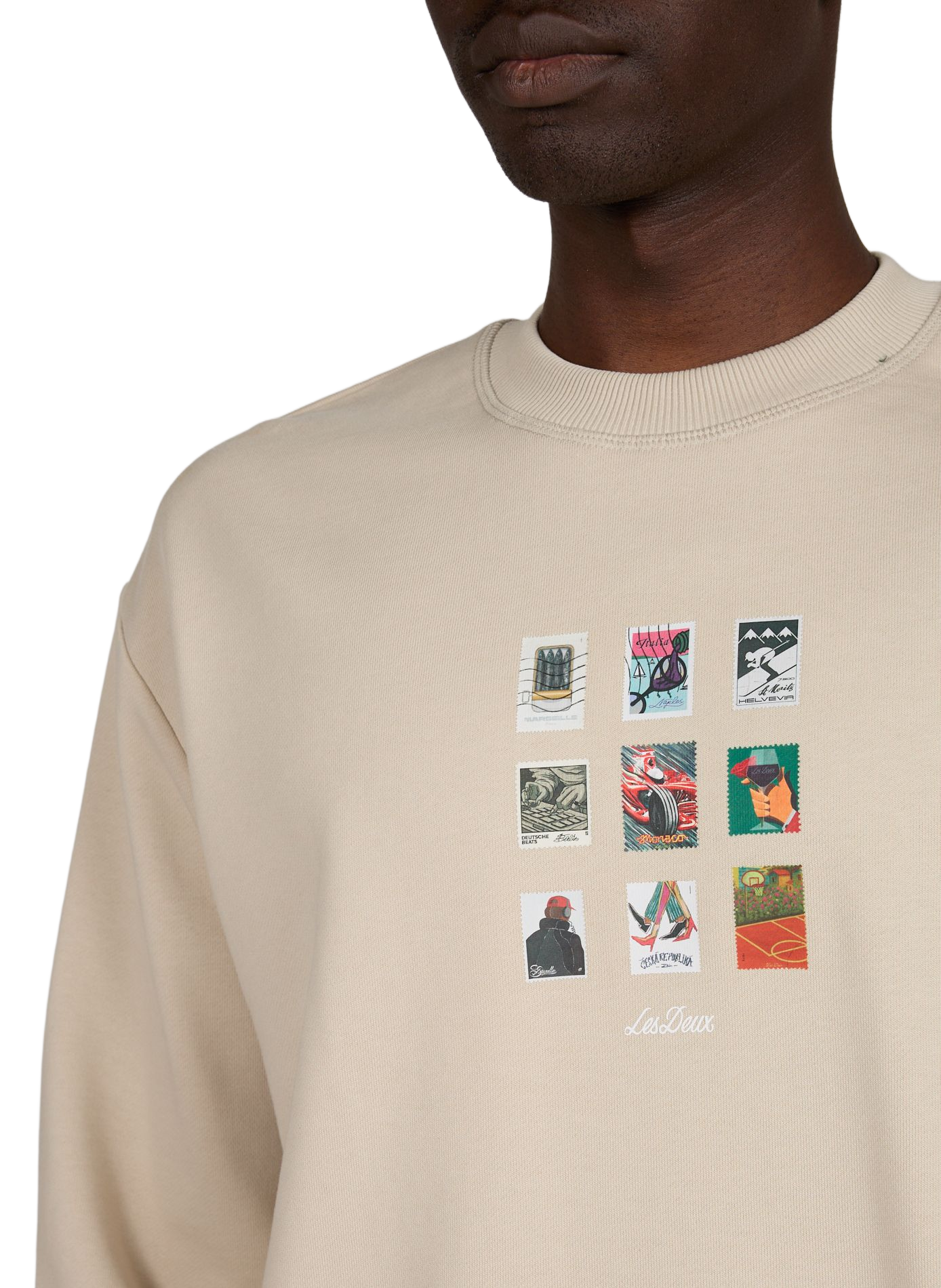 Oversized cotton sweatshirt LES DEUX Beige
