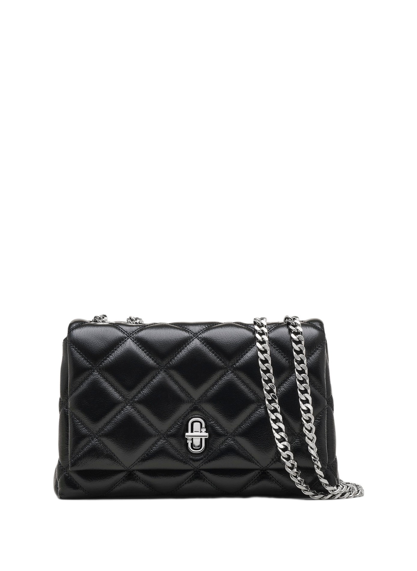 Sac à main à double chaîne en cuir MARC JACOBS Noir