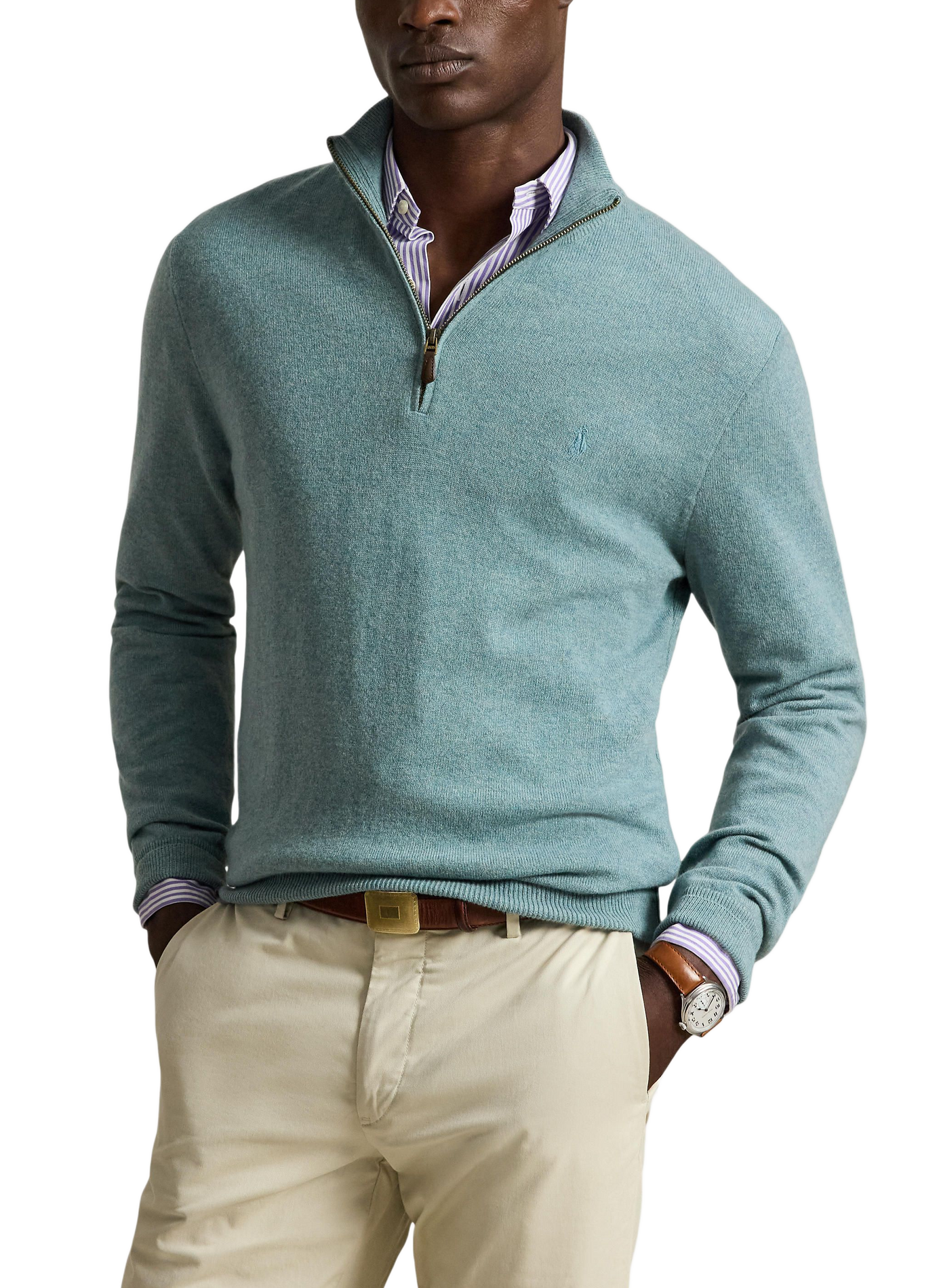 Wool zip-neck jumper POLO RALPH LAUREN Blue