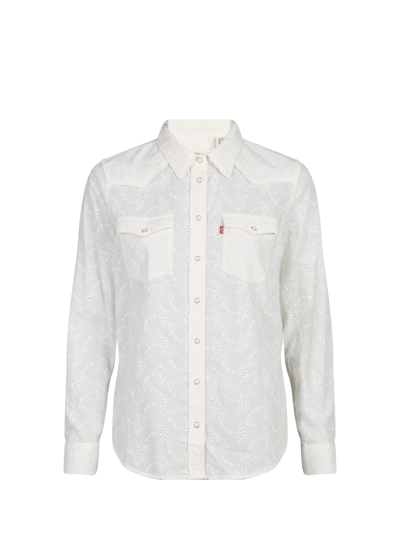 Gerade geschnittenes Hemd mit klassischem Lochmuster am Kragen aus Baumwolle. LEVI'S Weiss