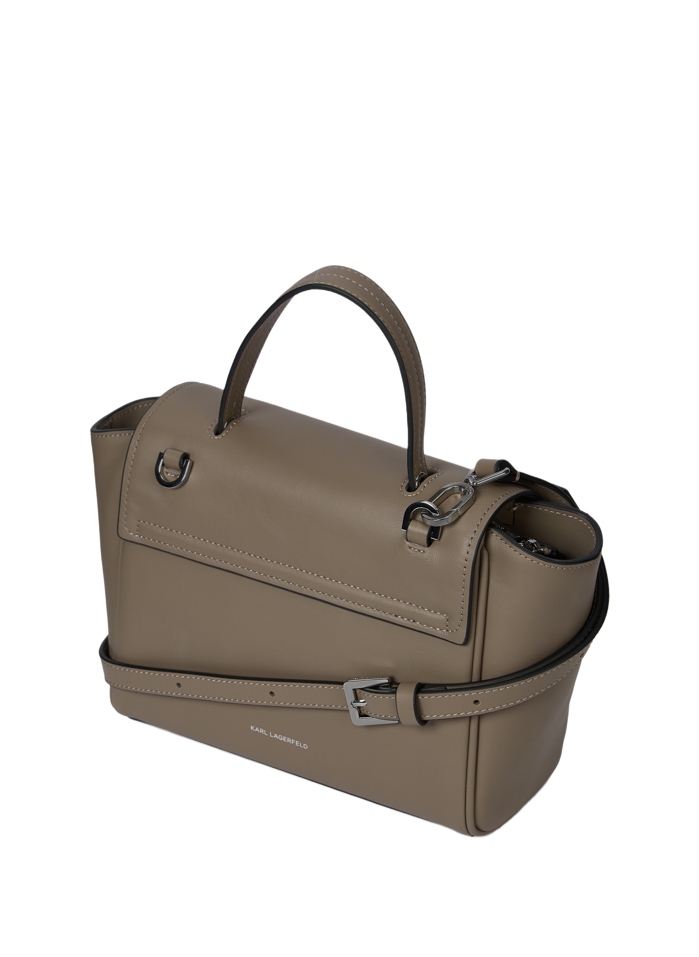 K/Signature mixed leather handbag KARL LAGERFELD Grey