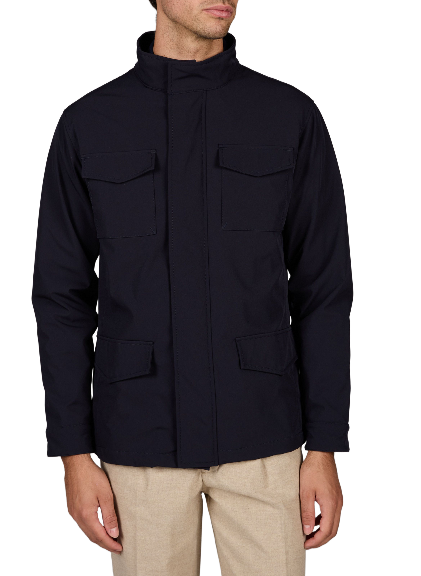 Reißverschlussjacke mit Stehkragen aus Baumwollmischung CARRER Schwarz