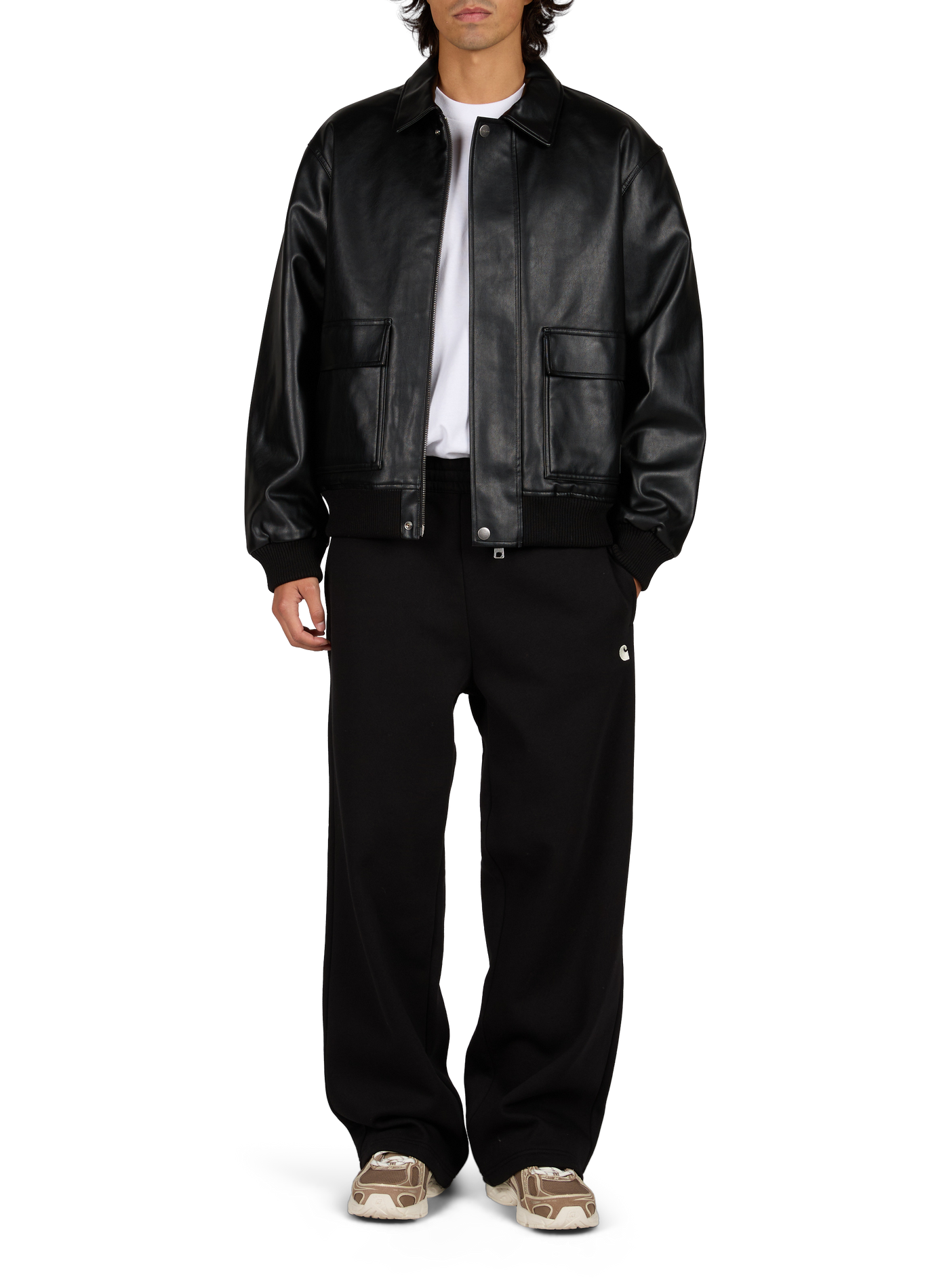 Plain straight zip-up jacket CARHARTT WIP Black
