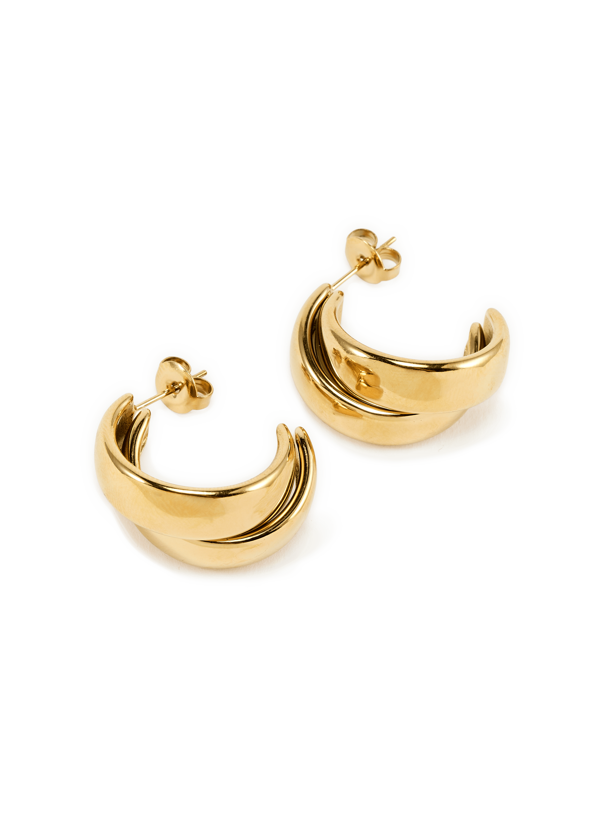 Boucles d'oreilles en acier AU PRINTEMPS PARIS Goud
