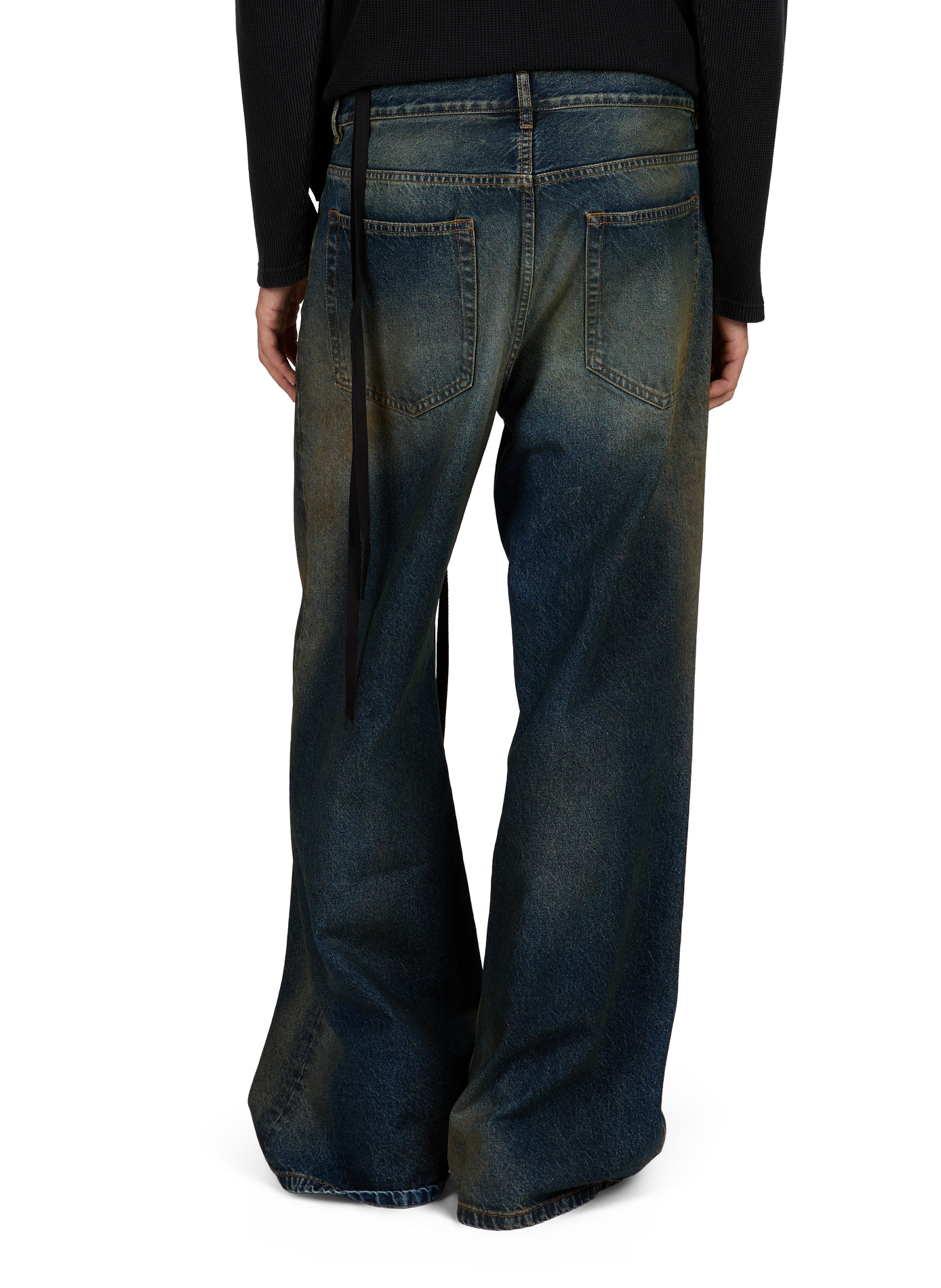 Wide leg washed cotton jeans ANN DEMEULEMEESTER Blue