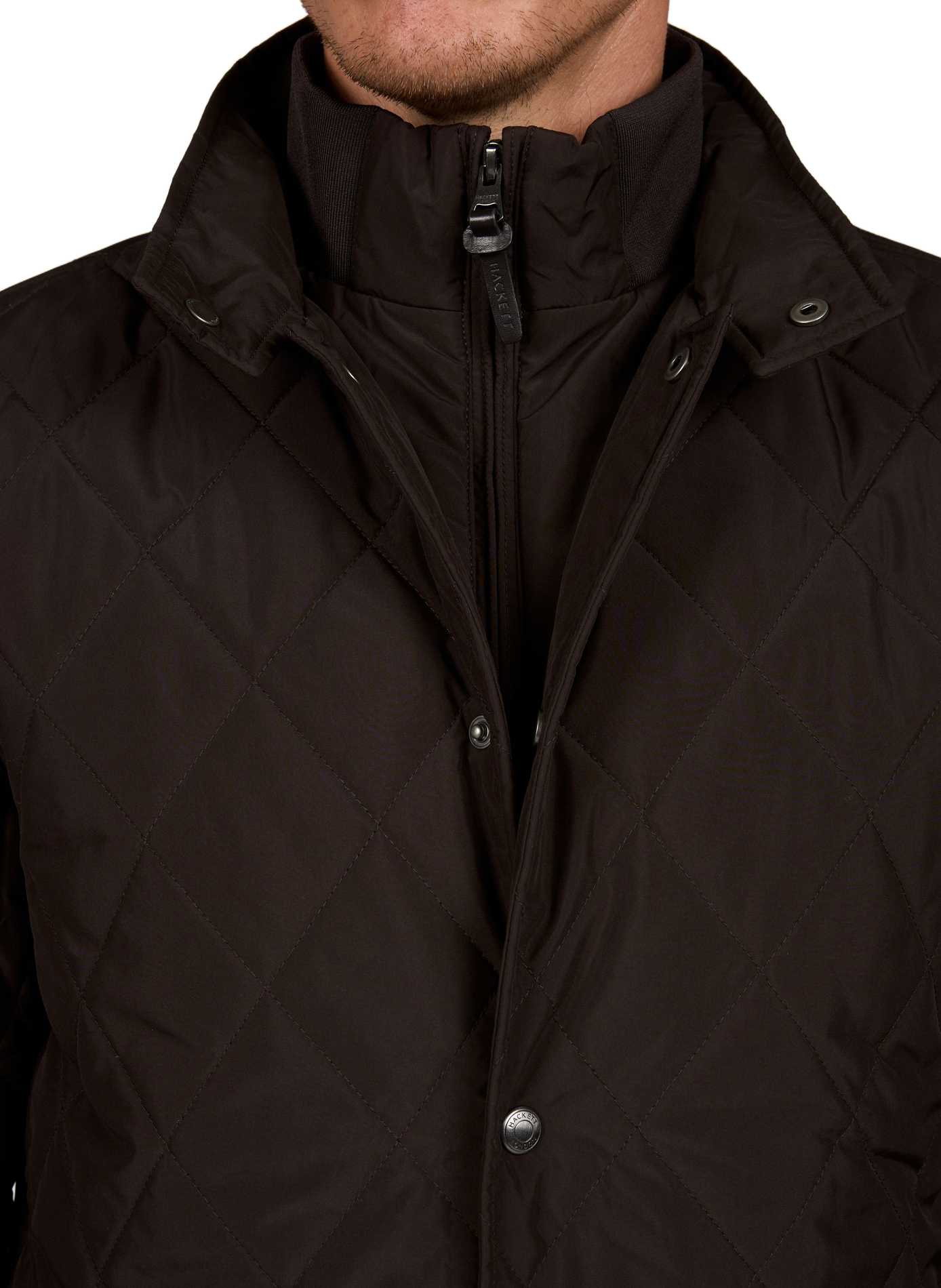 Gepolsterte Stehkragenjacke HACKETT Braun