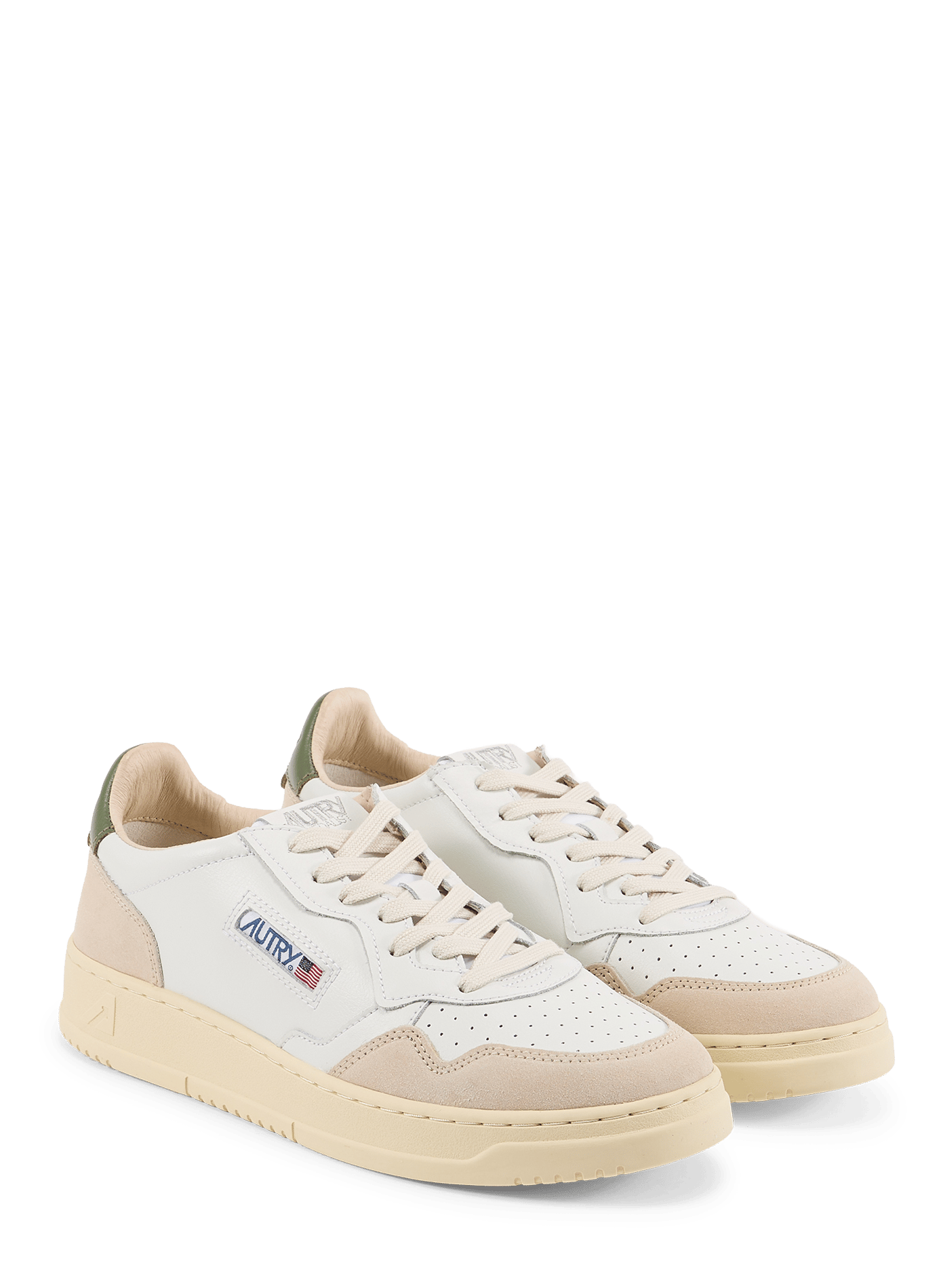Schnürschuhe aus gemischtem Leder AUTRY Weiss
